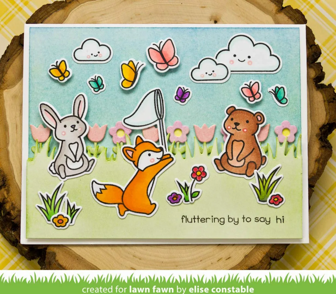 Lawn Fawn Clear Stamps 4"X6"-Butterfly Kisses
