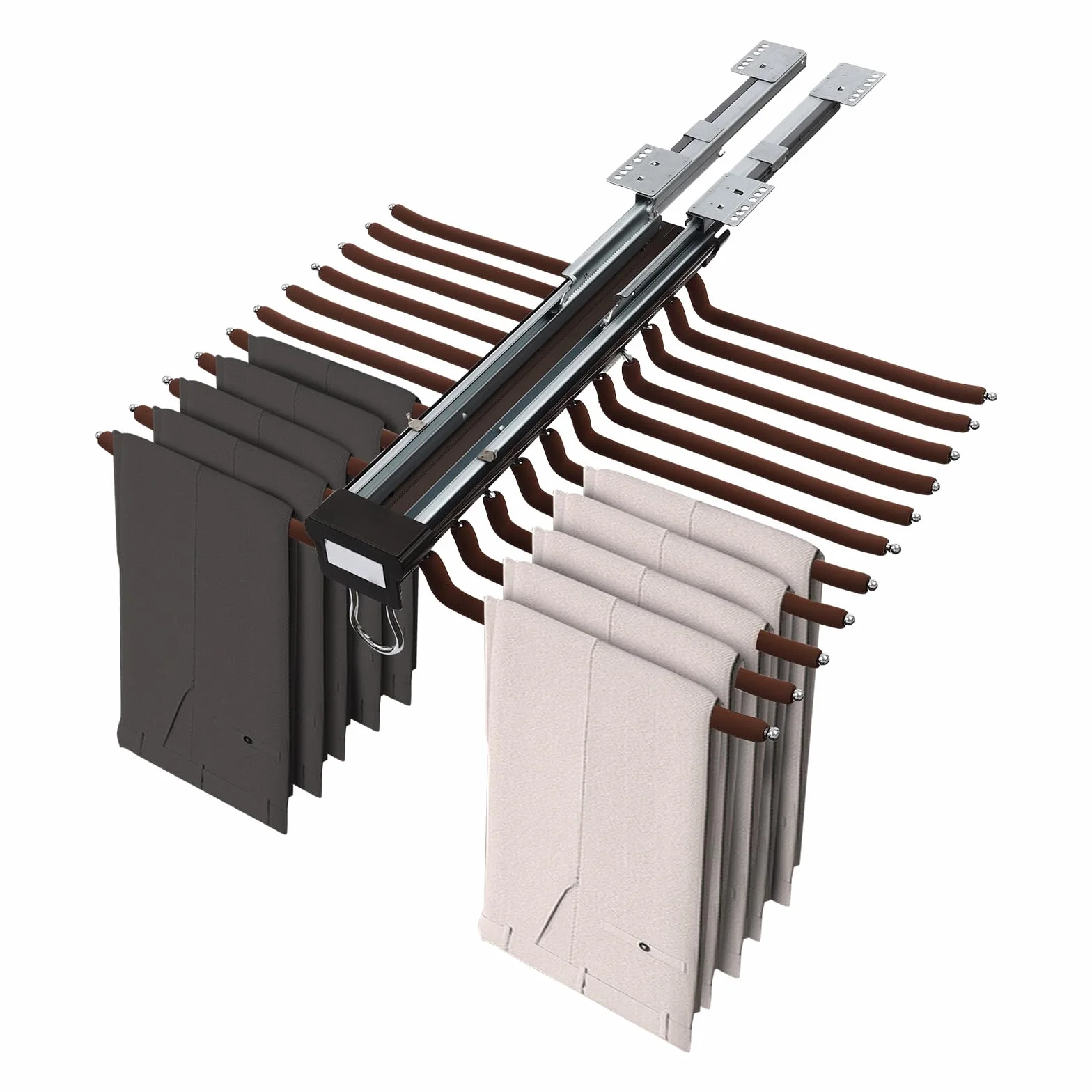 Percha extensible para pantalones con doble fila para armario, 22 brazos, ahorro de espacio, para armario organizador