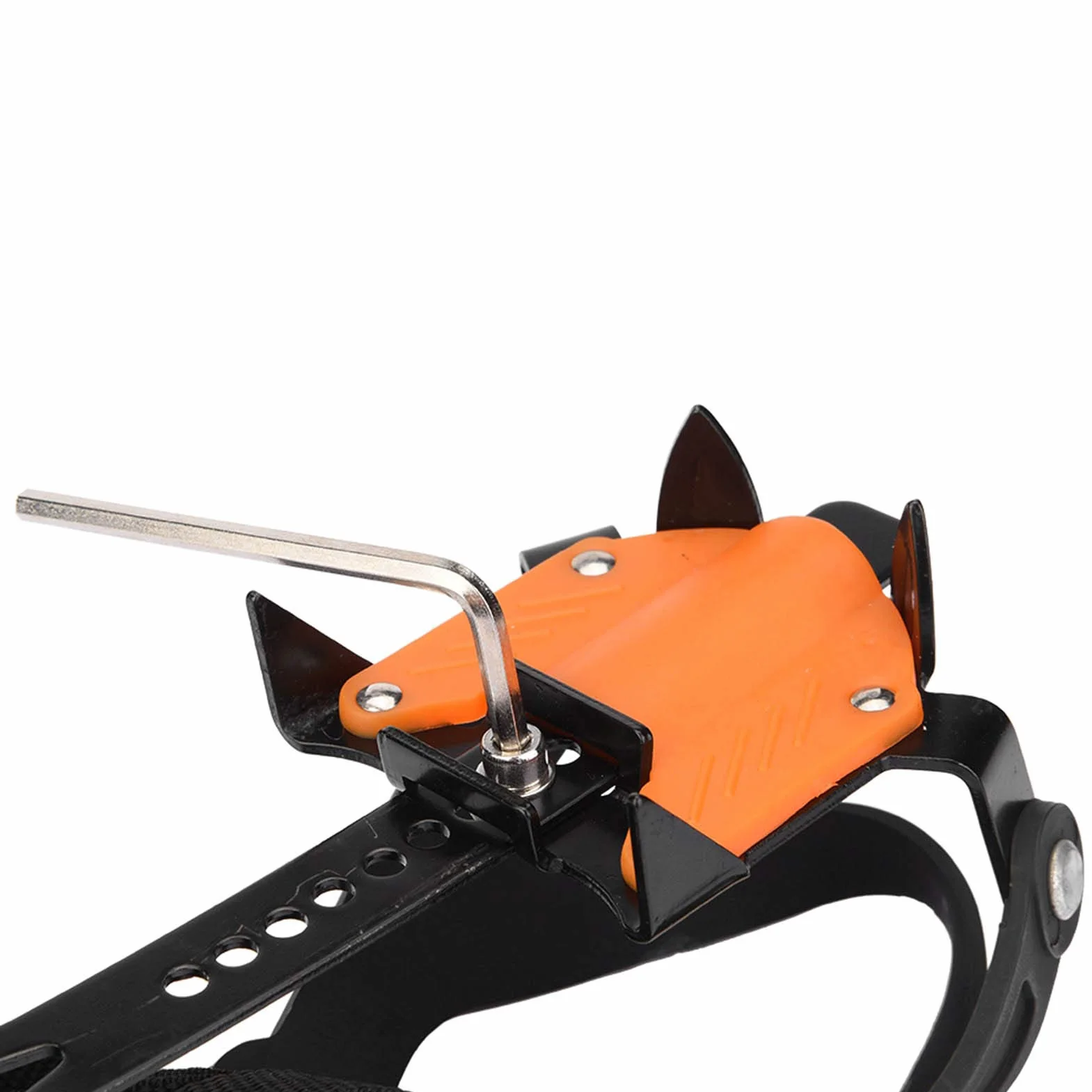 Crampones de Nieve 10 Dientes con Garra Ajustable para Botas de Senderismo