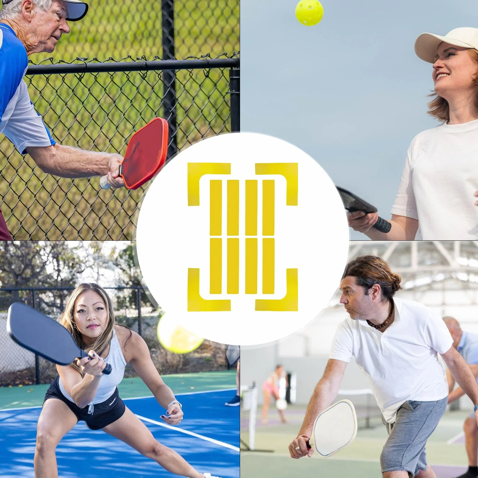 Kit de Líneas para Pistas de Pádel | Marcadores Desplegables para Delinear Pistas | Accesorios Deportivos Portátiles Resistentes al Viento