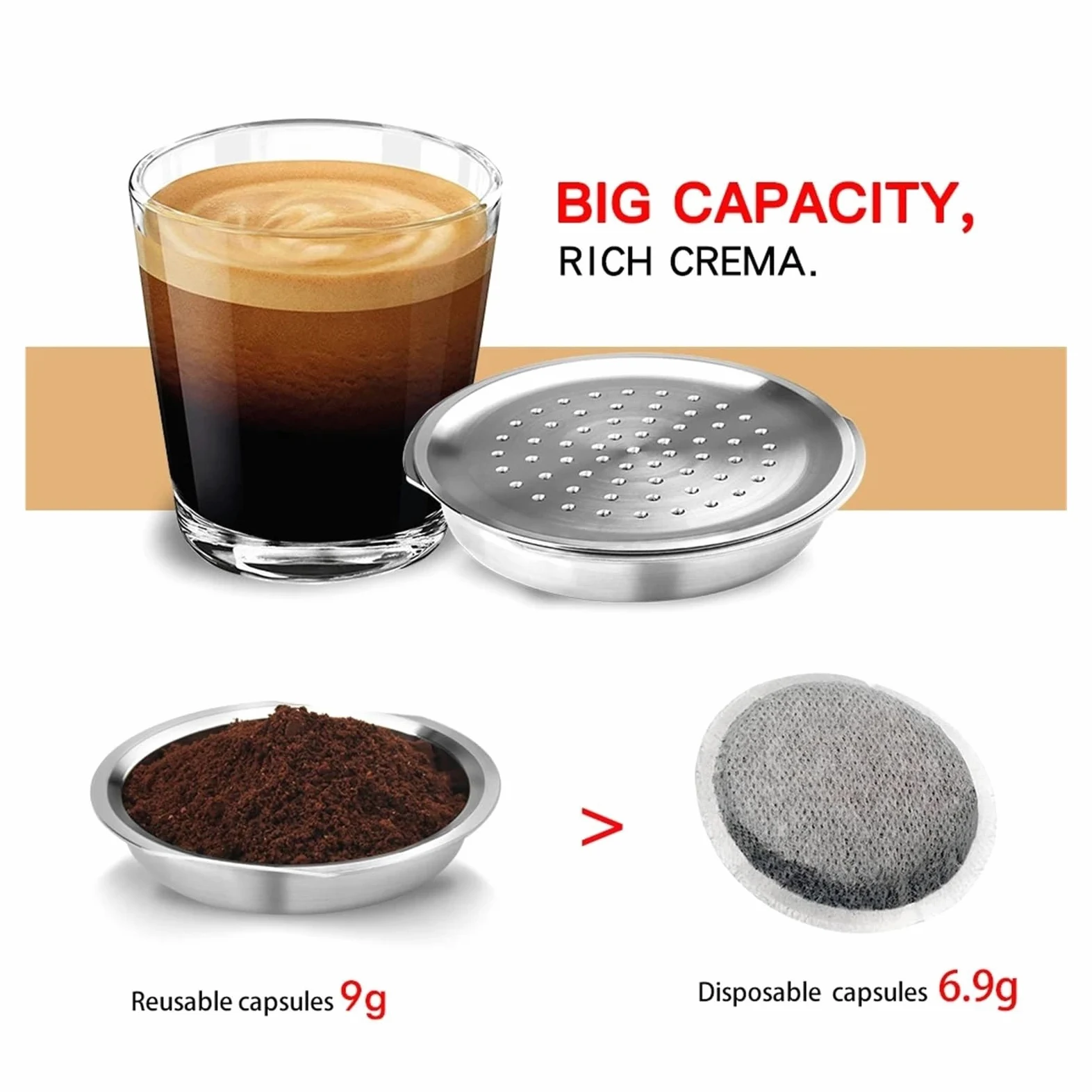 Compatible Con Senseo, Filtros De Café Reutilizables Recargables De Acero Inoxidable, Cápsulas De Café Reutilizables(5PCS)