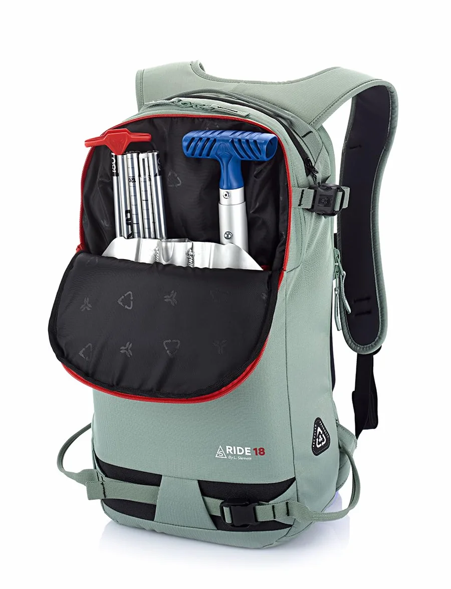 Arva Mochila Freeride Ride 18, Mousse, Verde