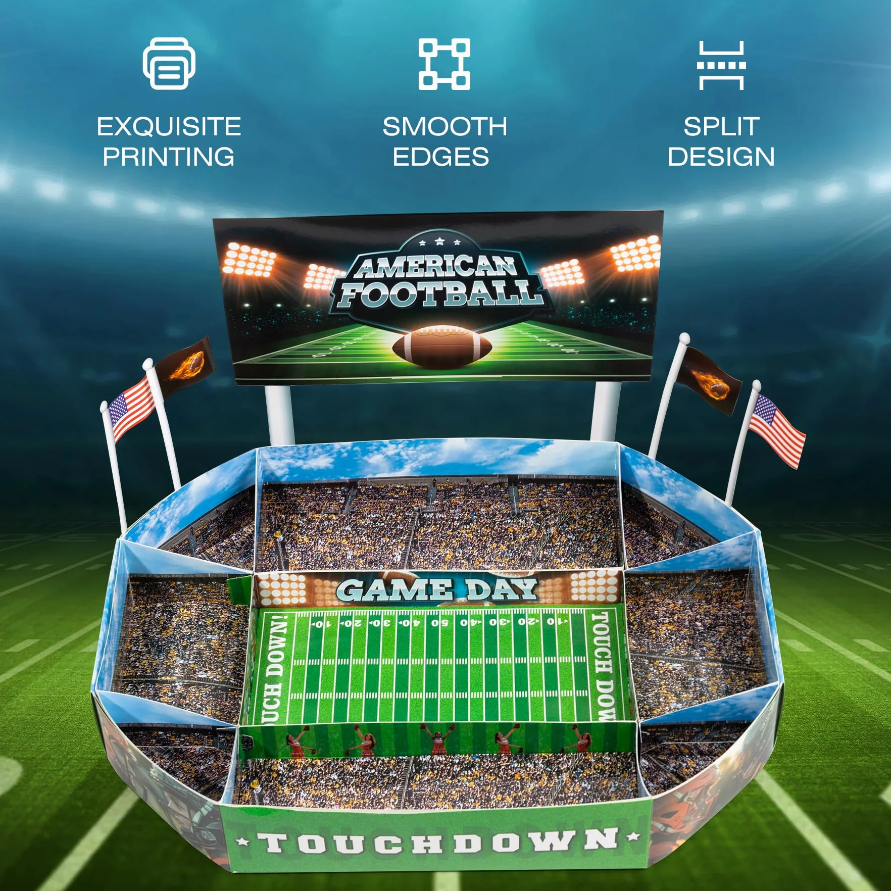 Estadio Snack de Fútbol Americano, Superbowl Decoración para Fiesta