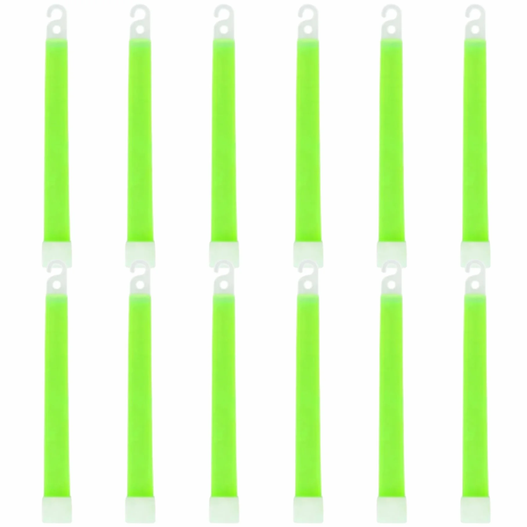 Survival Glow Sticks 12pcs 6 Aguas resistentes a brillos gancho colgante 12h para acampar fiesta emergencia verde claro