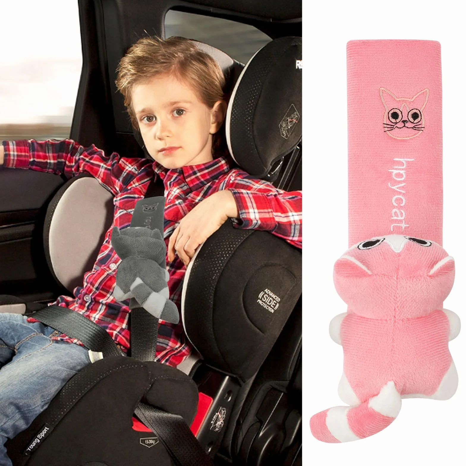 URAQT Almohadillas Cinturon Coche Niños, 2pcs Protector Cinturon Coche, Almohadillas para Cinturón de Seguridad de Viaje, Funda Cinturon Coche para Adulto Niños para Protegen Hombro Cuello