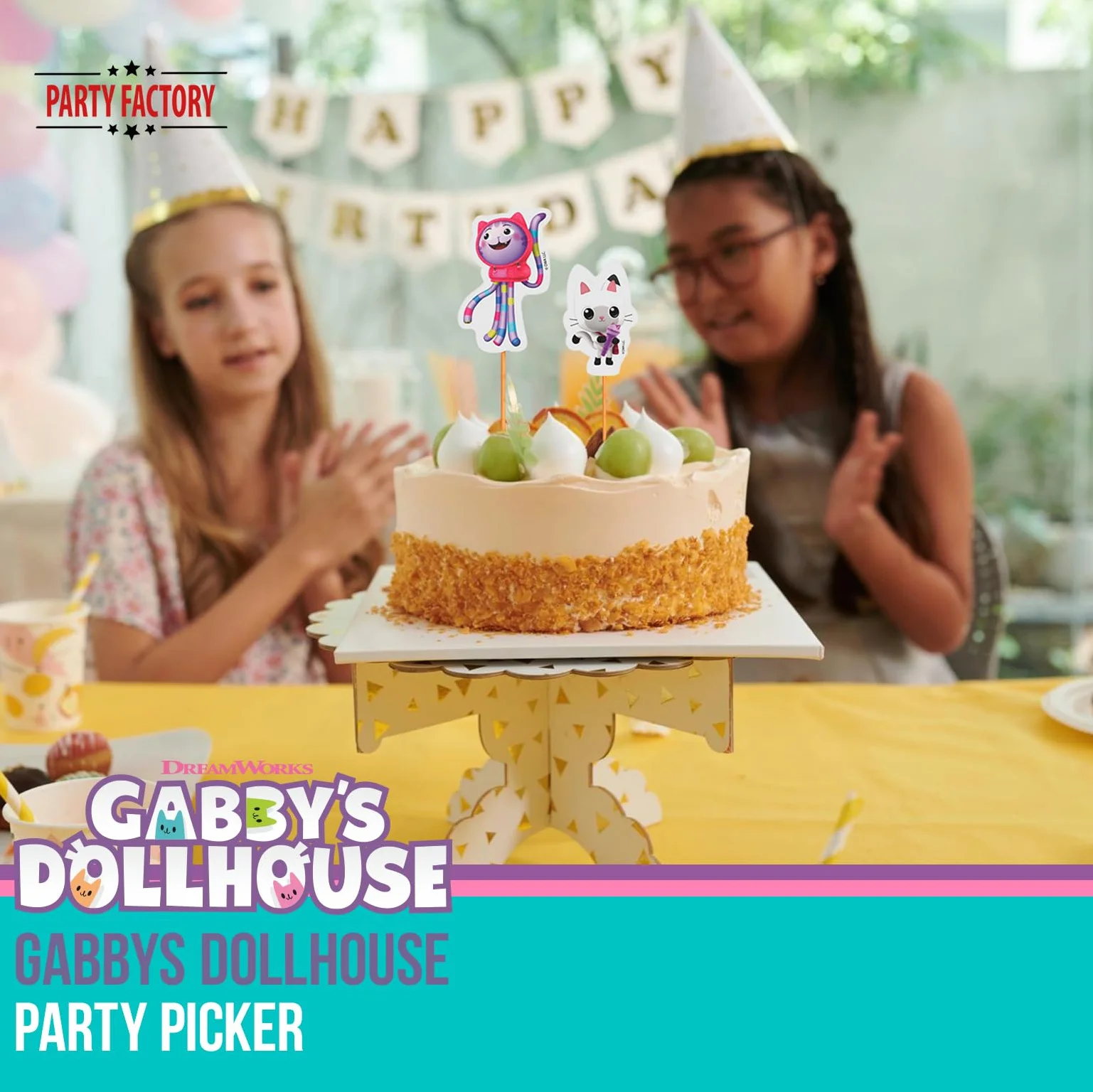 Gabby's Dollhouse Party Picker - Juego de 12 palillos decorativos para magdalenas y aperitivos