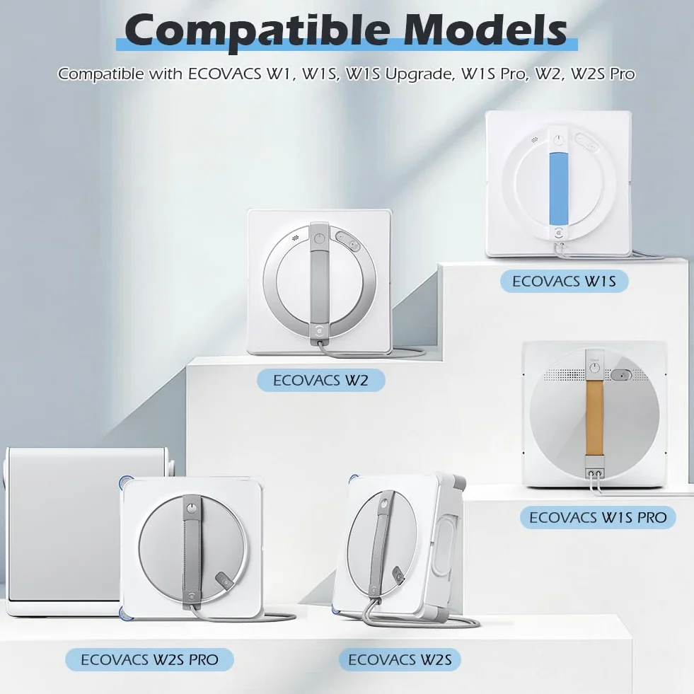AUYAO 10 Piezas para Ecovacs Winbot W1/W1S/W1S Pro/W2/W2S Pro, Paño de Limpieza Kit, Paños de Limpieza de Ventanas, Limpiacristales Almohadillas de Limpieza Reutilizable, Paños para Aspiradoras