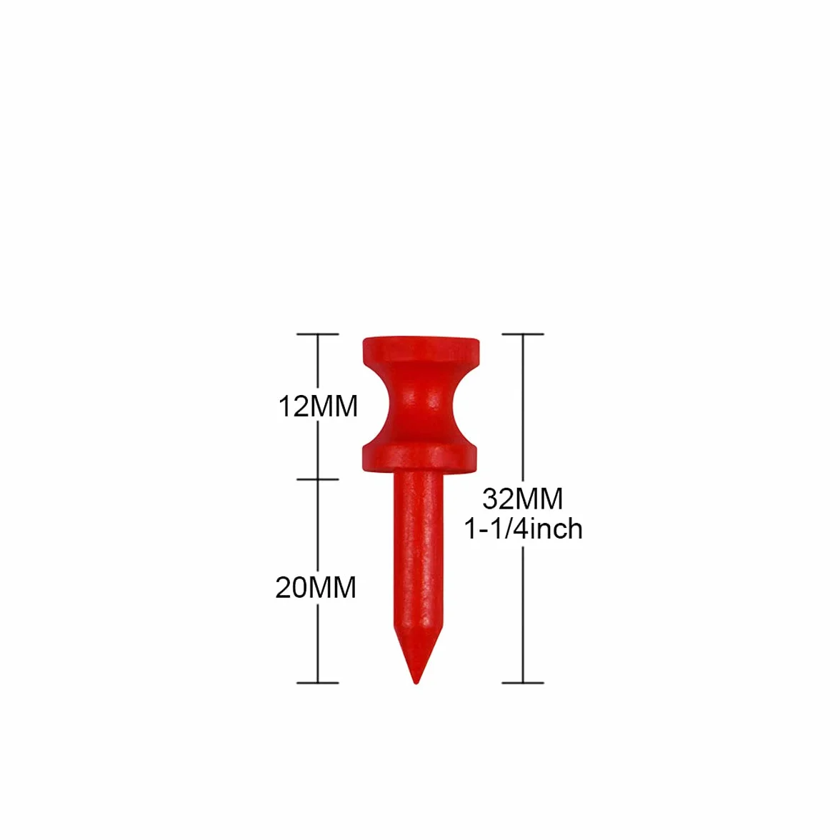 Bamboo Golf Tees 100 Piezas 32mm Rojo