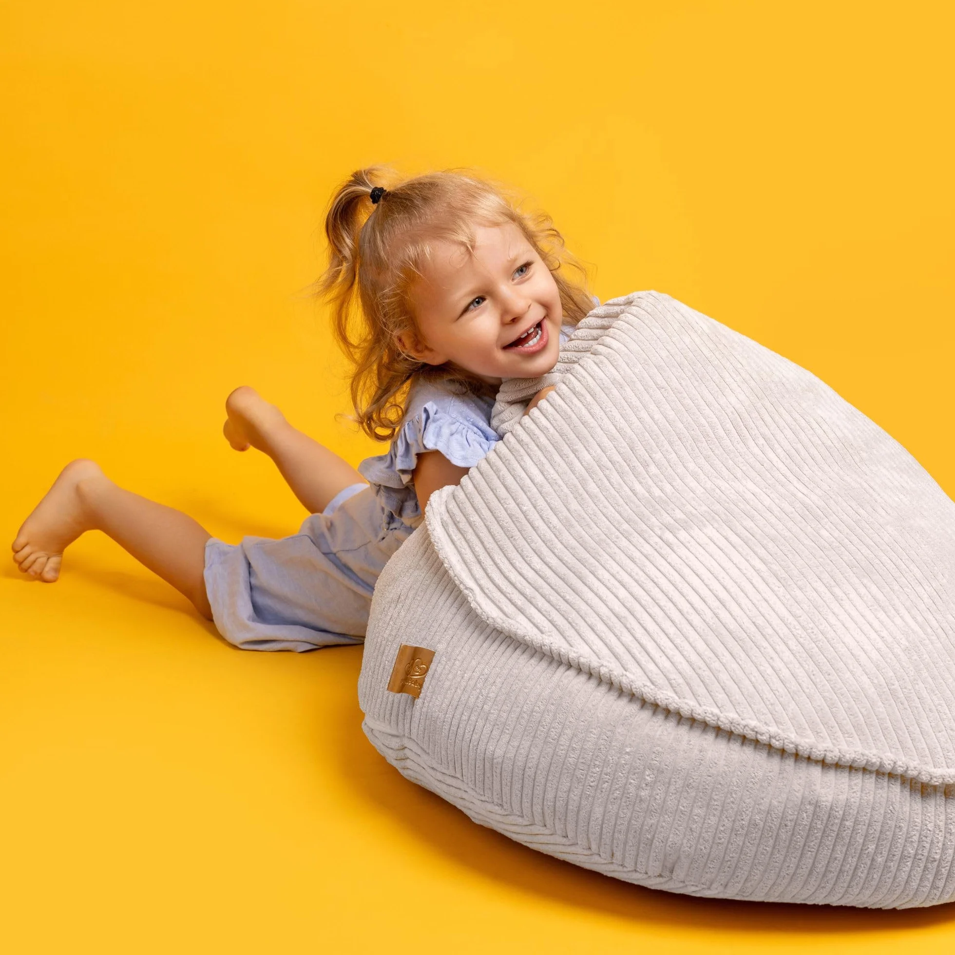 MEOWBABY Puff Oso para Niños, Beanbag, Estética Pana, Crudo, Estética Pana