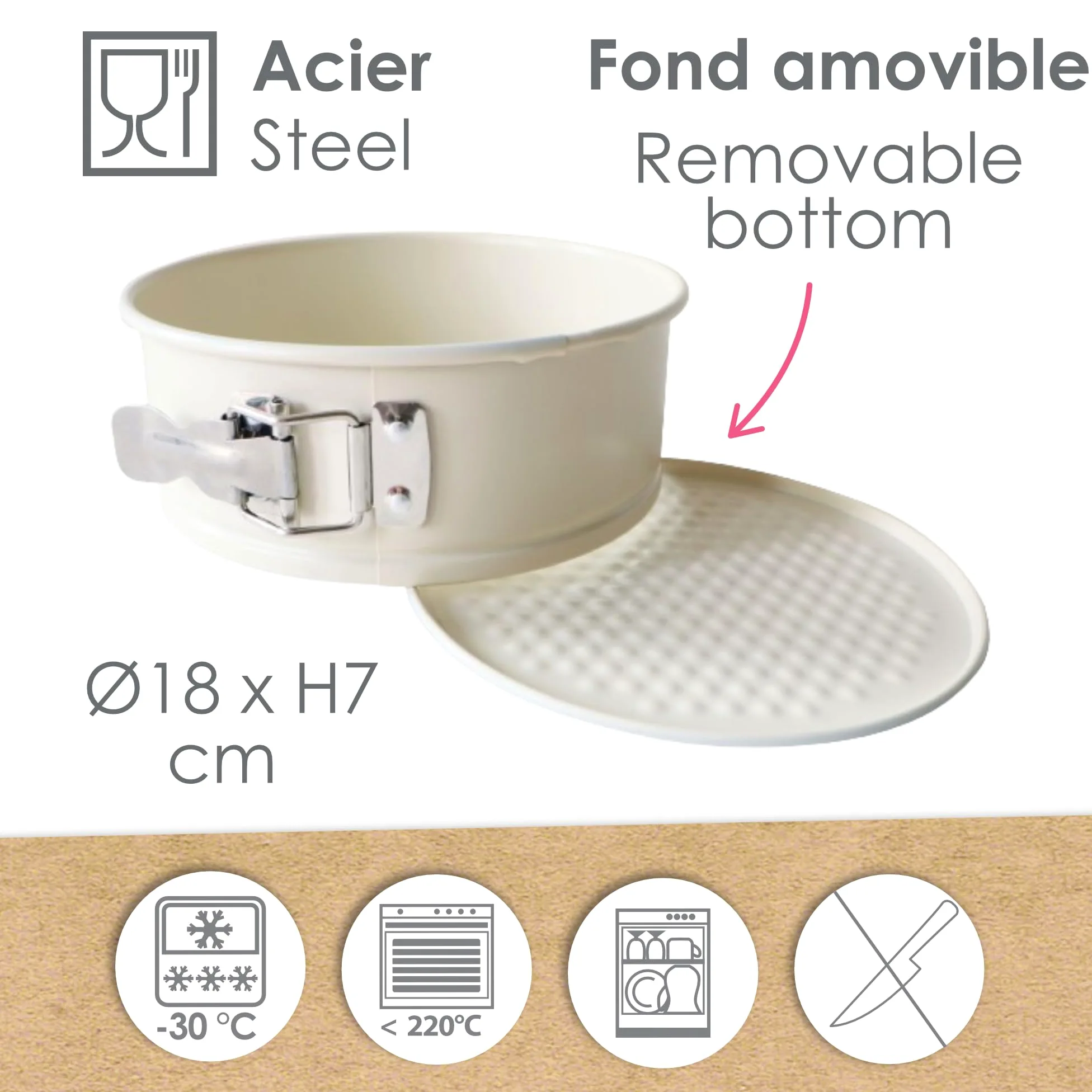 ScrapCooking 1295 - Molde para tartas de queso, 18 cm, molde redondo de metal, apto para horno y congelador (Paquete de 4)