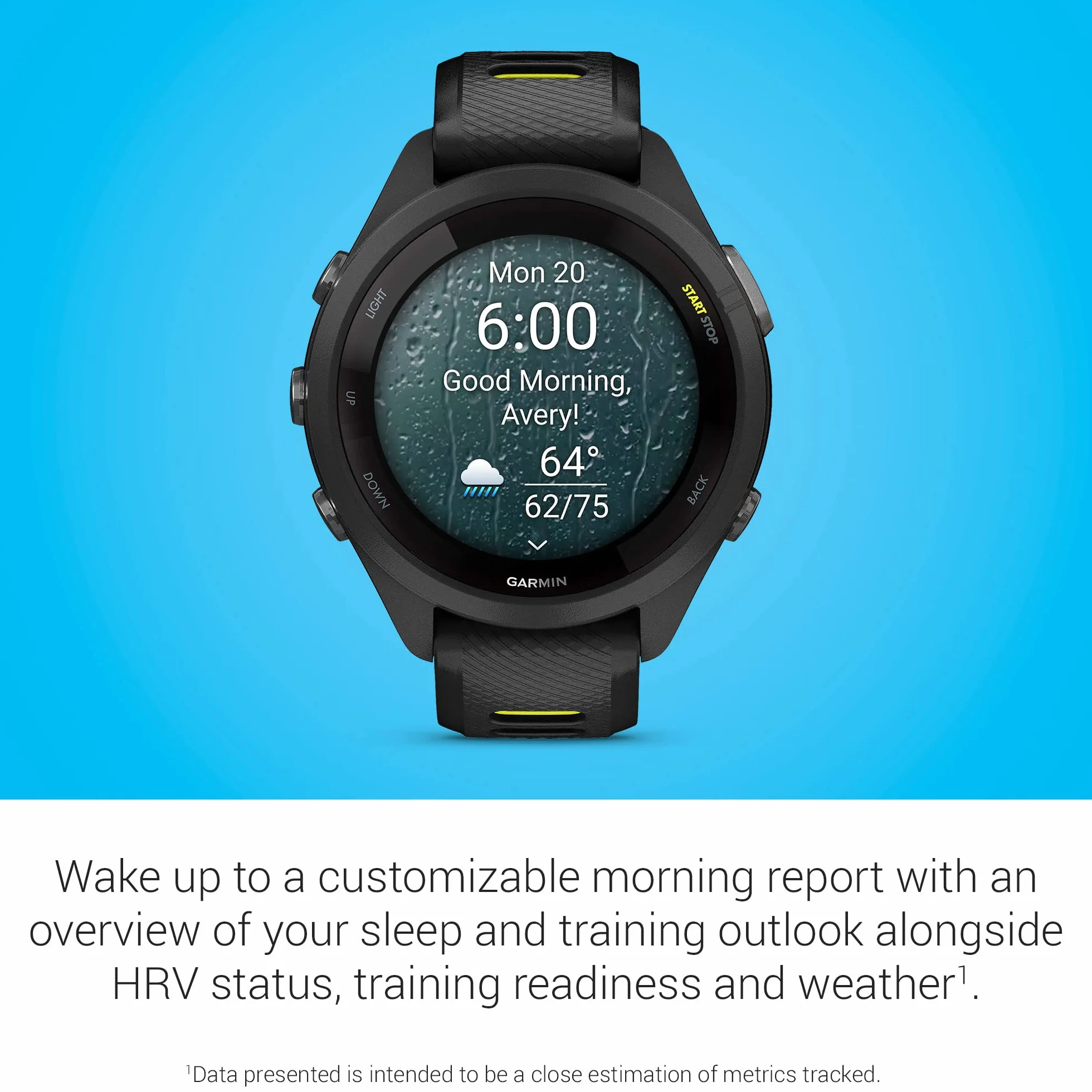 GARMIN Forerunner 265S 42 mm Negro Amarillo Reloj Deportivo GPS Corredores 15 Días Batería Triatlón Pantalla Táctil AMOLED
