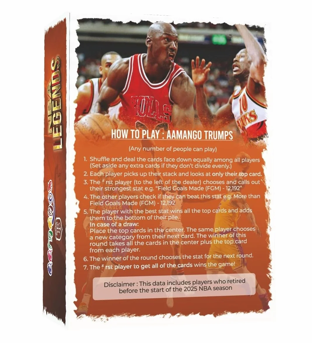 Aamango NBA Trump Cards Leyendas de la NBA Edición de Jugadores Retirados Michael Jordan Kobe Bryant Magic Johnson Coleccionable de baloncesto