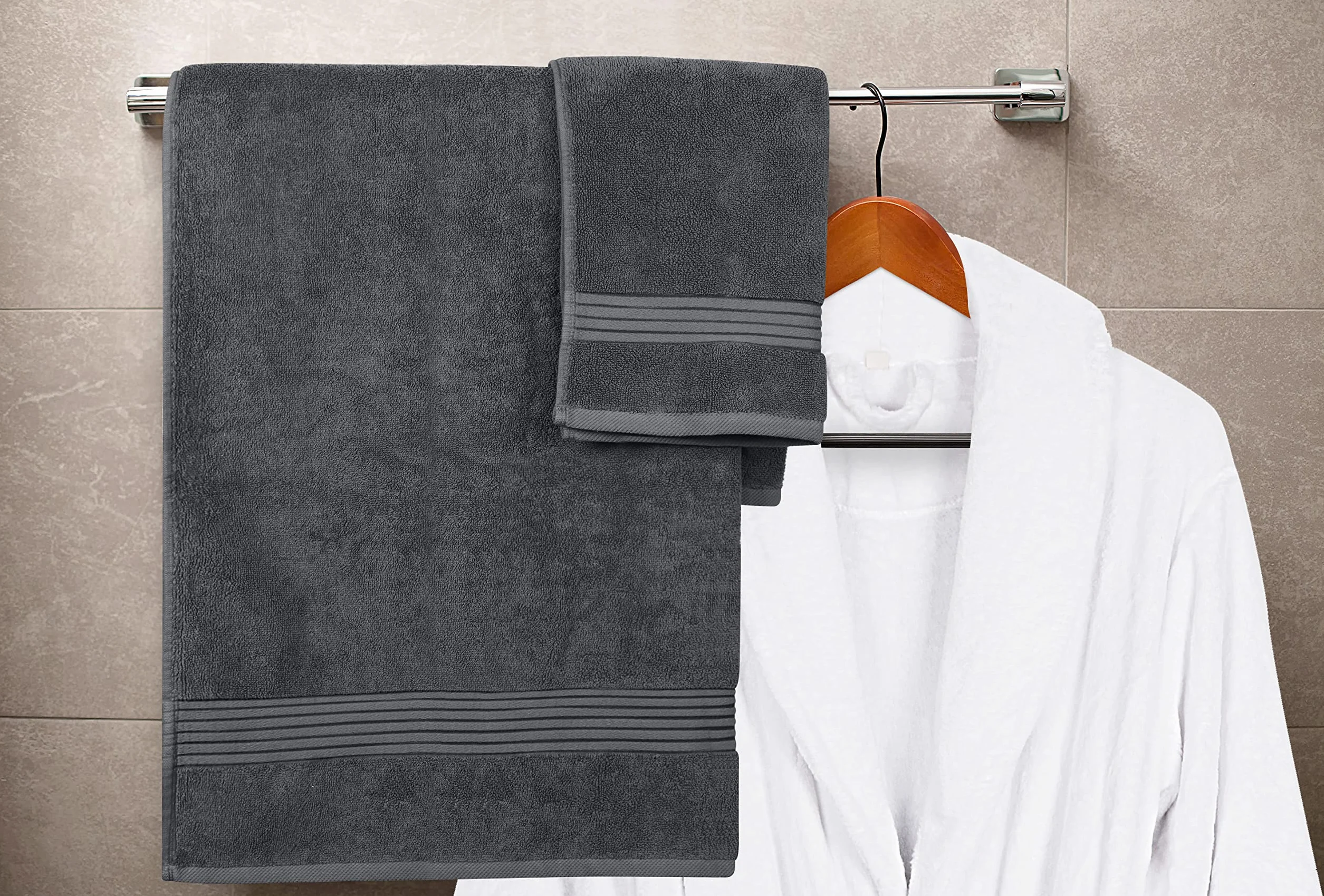 Utopia Towels Juego de Toallas Premium 8 Piezas Algodón Gris