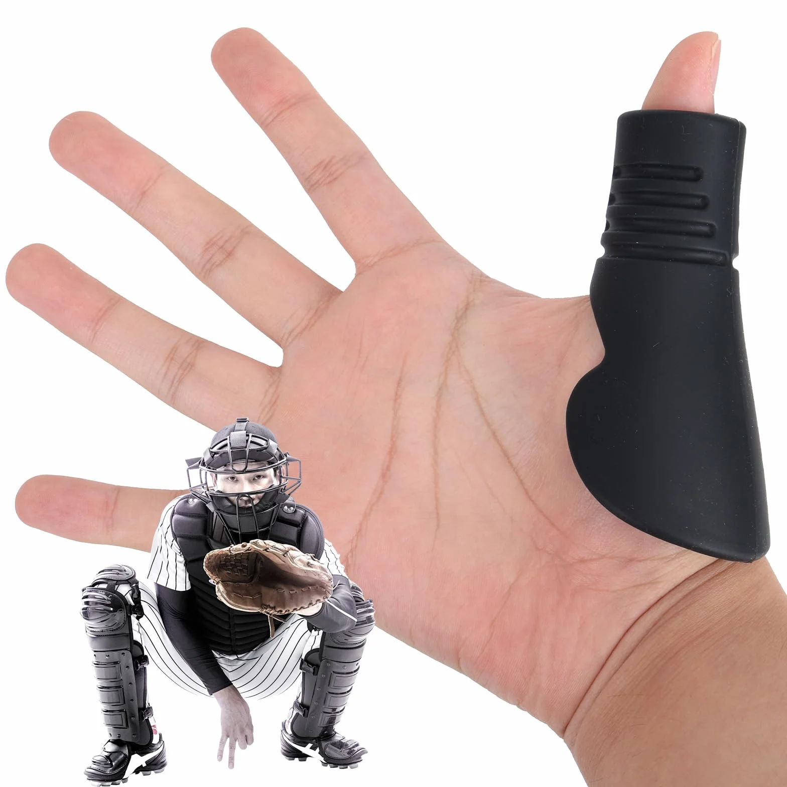 Protector de Pulgar para Receptor de Béisbol y Sóftbol, Protector Silicona para Entrenamiento Recepción Pulgar (Talla M)