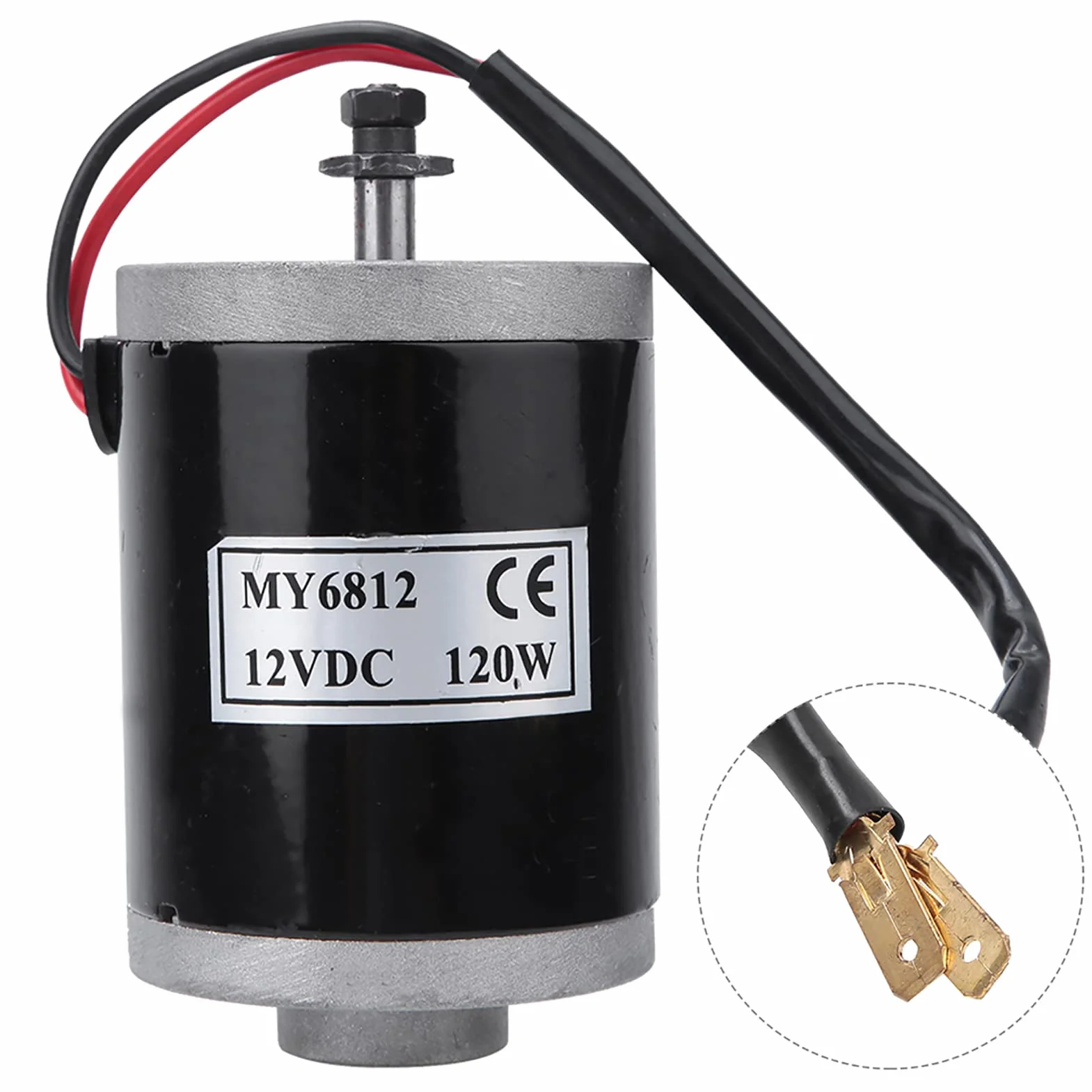 Motor Cepillado 12V 120W MY6812 para Scooter Eléctrico E-Bike, Eje 8mm Aluminio