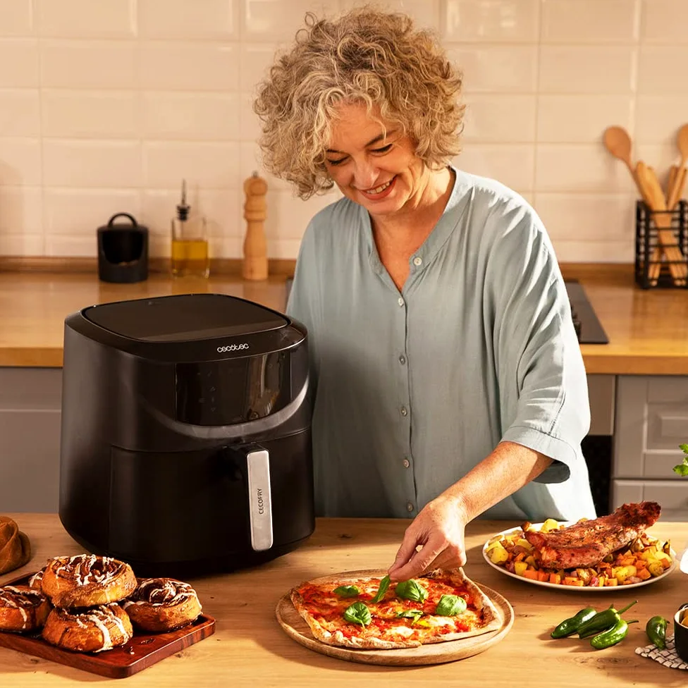 Cecotec Freidora de Aire sin Aceite Air Fryer de 7,6L Cecofry Absolute 7600. 2000W, Digital y Compacta, PerfectCook, Temperadura y Tiempo Regulable, Panel Táctil, 8 Modos