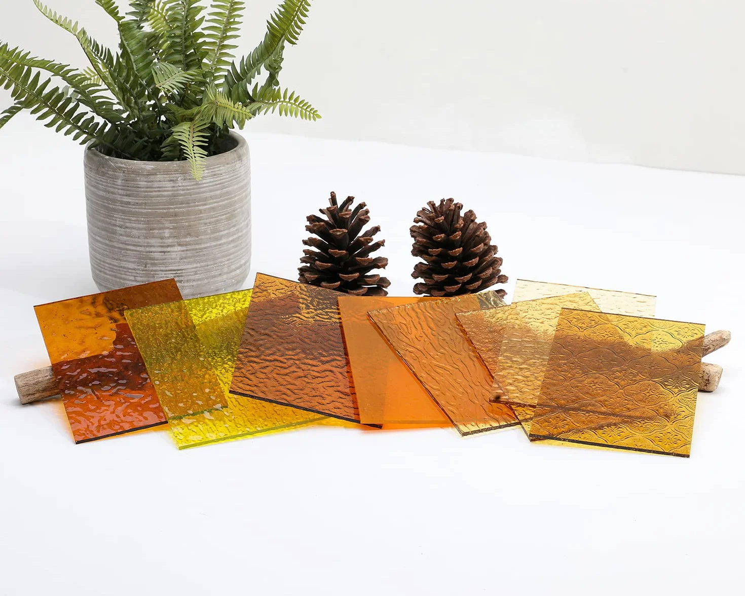 Lanyani 10 hojas de vidrieras transparentes 4x6 pulgadas vidrio catedral texturizado colores para manualidades mosaico ámbar