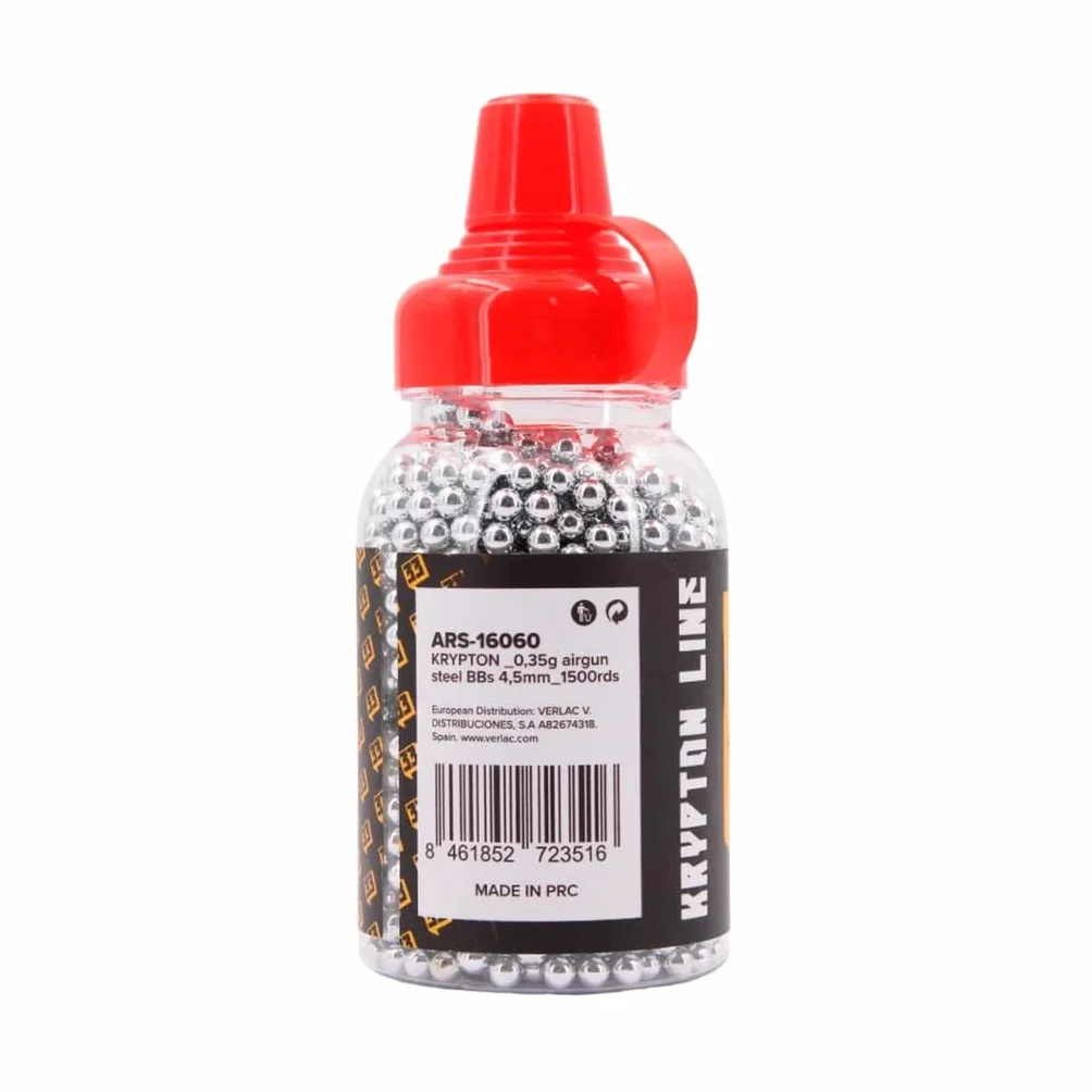 Arsenic Kripton Bolas de Acero para Aire Comprimido 4.5mm 0.35g Calibre .177 1500 Unidades Munición BB