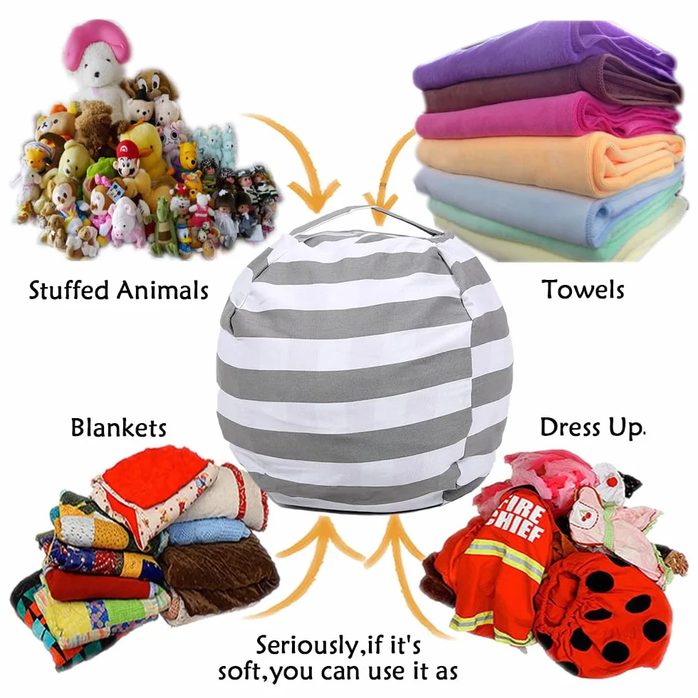 Puf de Peluche, 38" Bolsa de Almacenamiento de Juguetes, Bolsa Almacenamiento, Almacenamiento de Juguetes, Juguetes Felpa, Bolsa Frijoles Lona, para Ropa, Juguetes