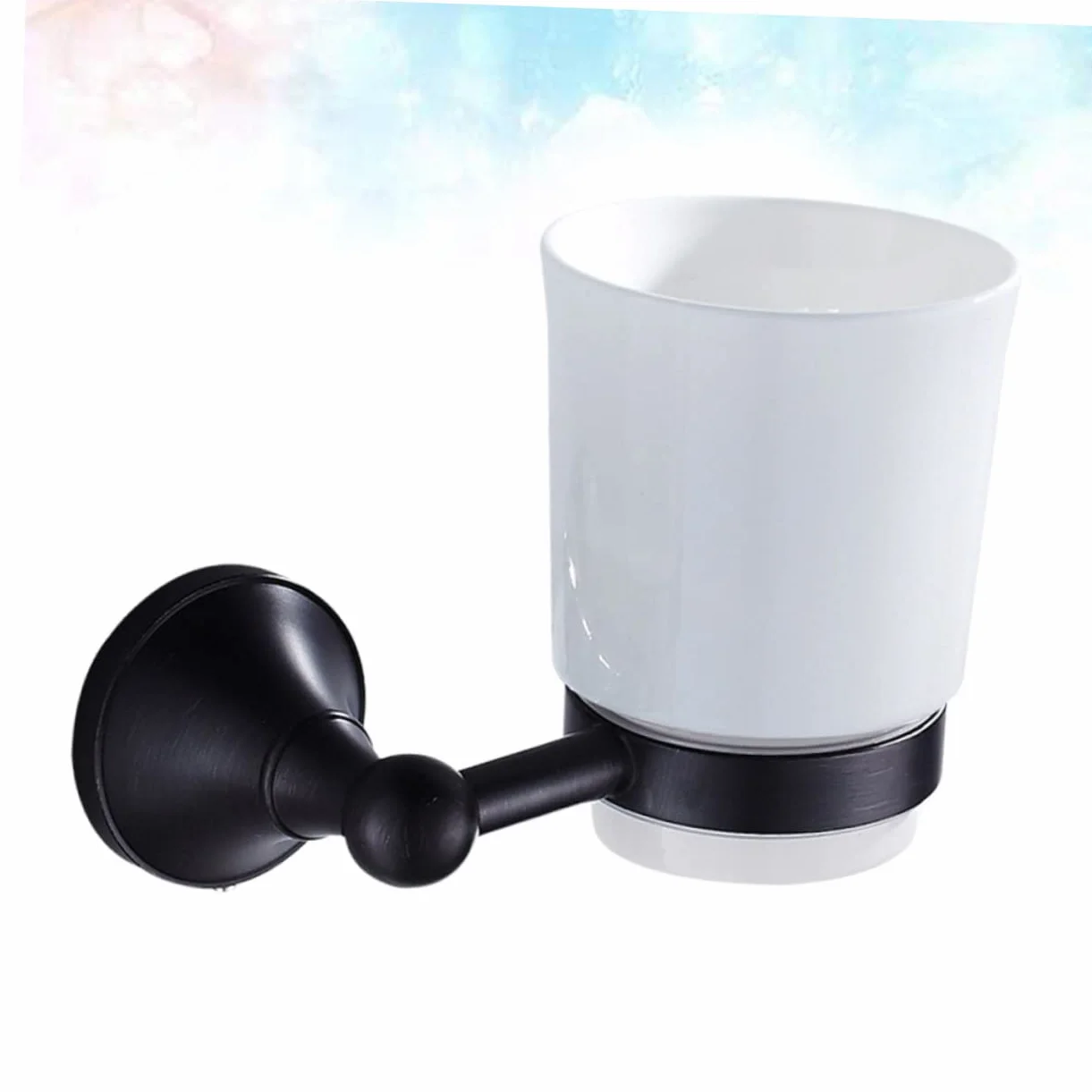 Portavasos Retro De Cerámica Soporte para Vaso De Cepillo De Dientes Individual Accesorios De Baño para Pared para Cocina o Baño