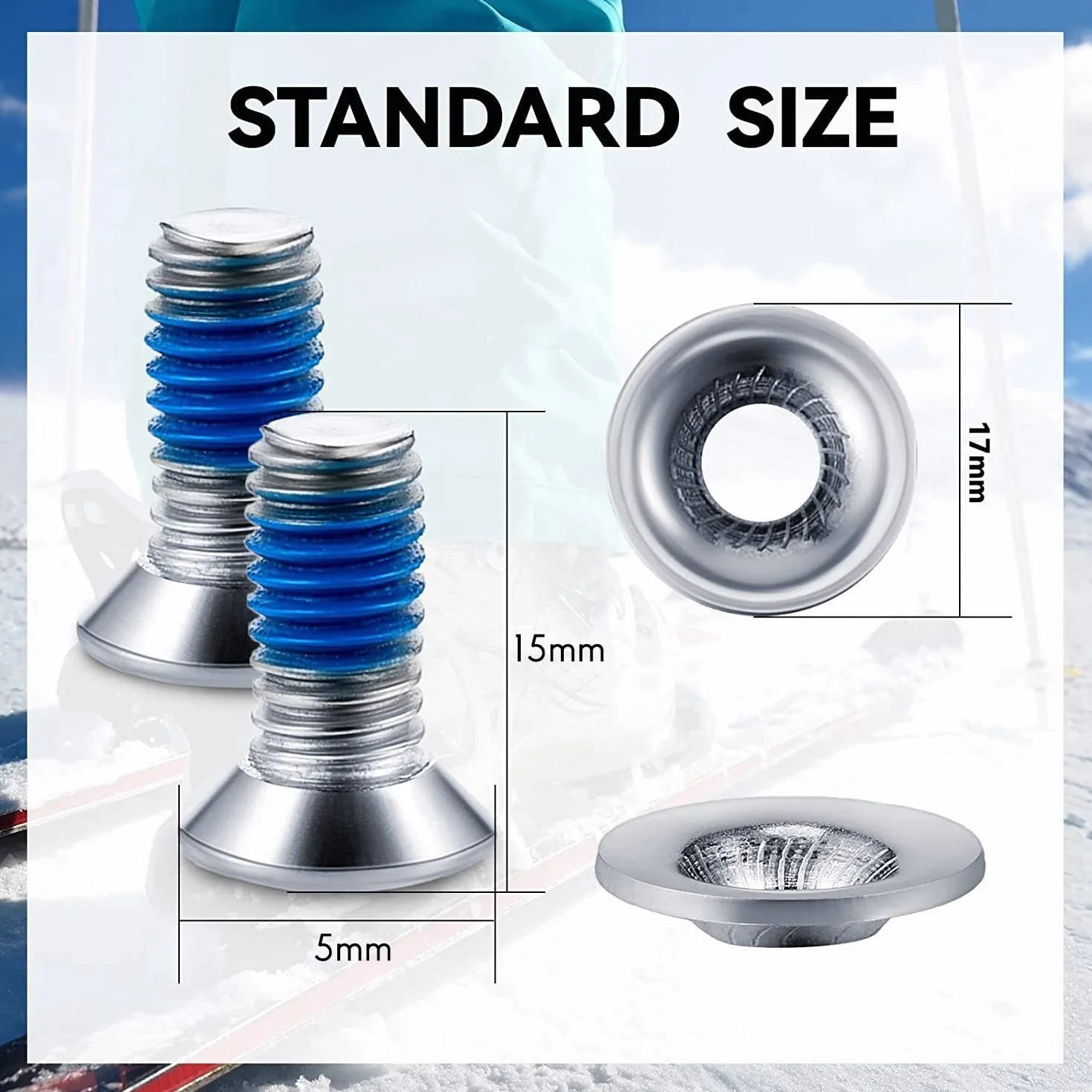 Tornillos de encuadernación de snowboard 16 piezas con arandelas