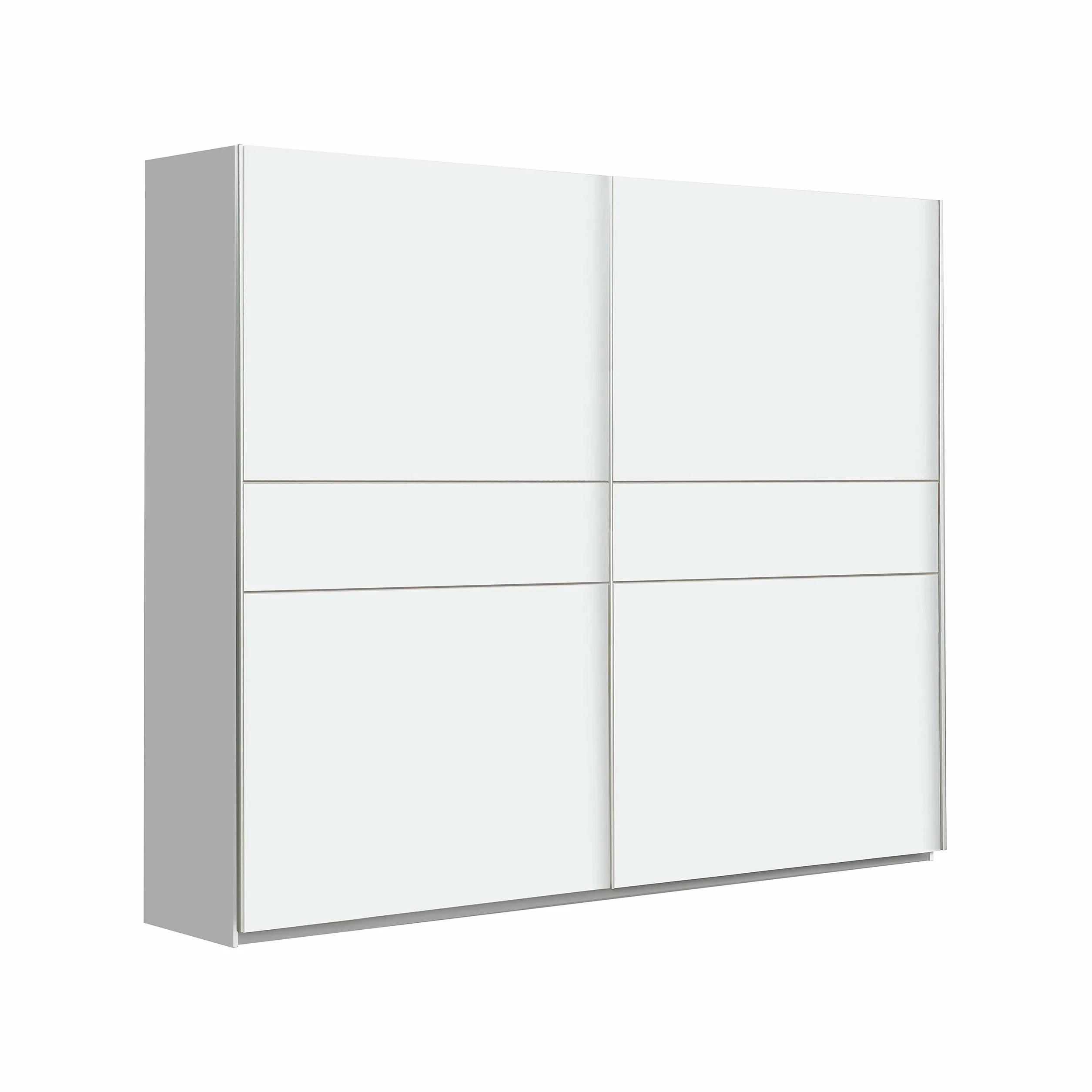 Homely | Armario de Puertas correderas Winter 200 | Acabado Laminado sintético Color Blanco Mate con Franja Central Reversible en Blanco o Roble | Medidas 200x62. Altura 210 cm. | Diseño Funcional