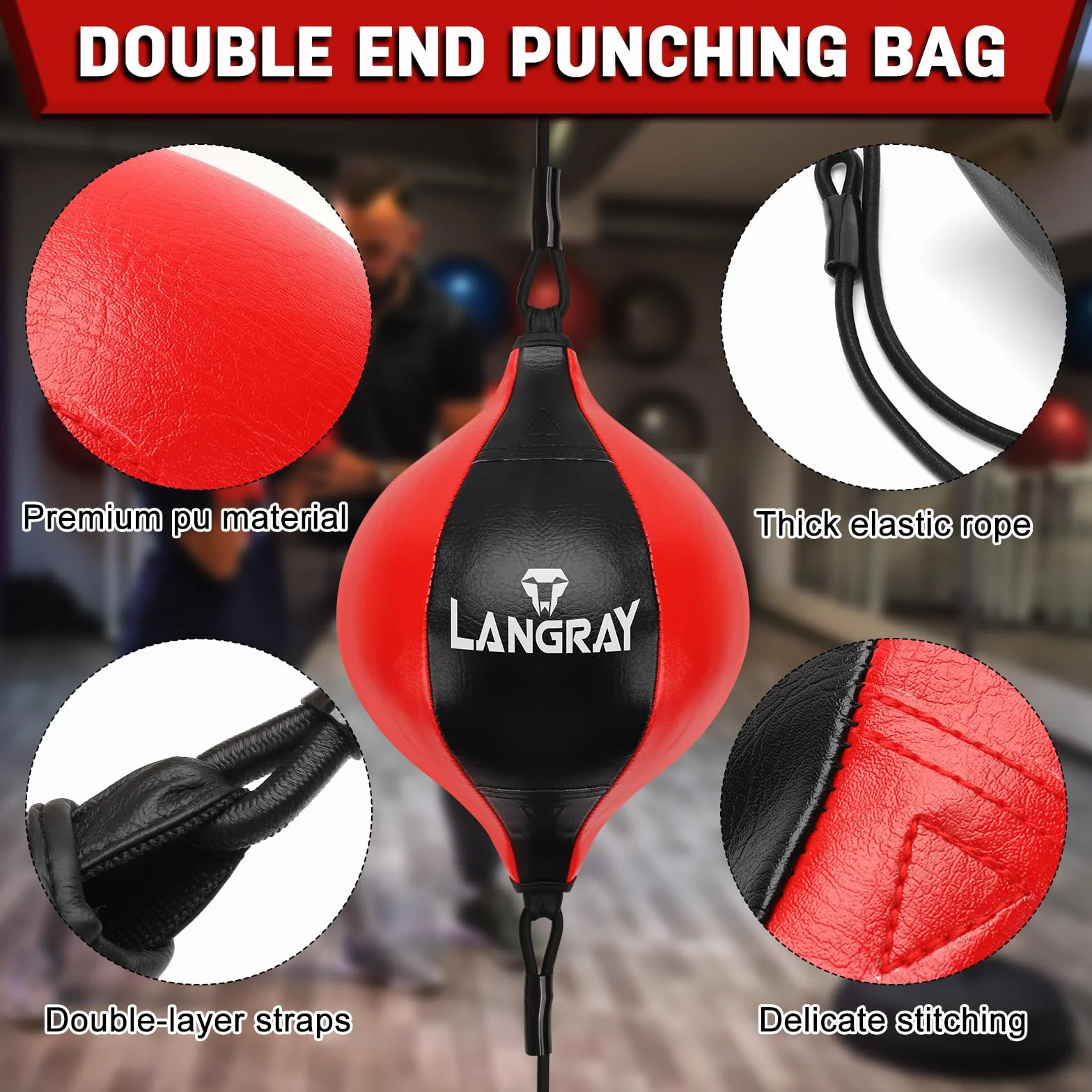 Double End Bag Boxeo Doble End Ball Set Punchingball Speedball Set PU Punchingbag Boxsack Boxtraining MMA Fitness Training