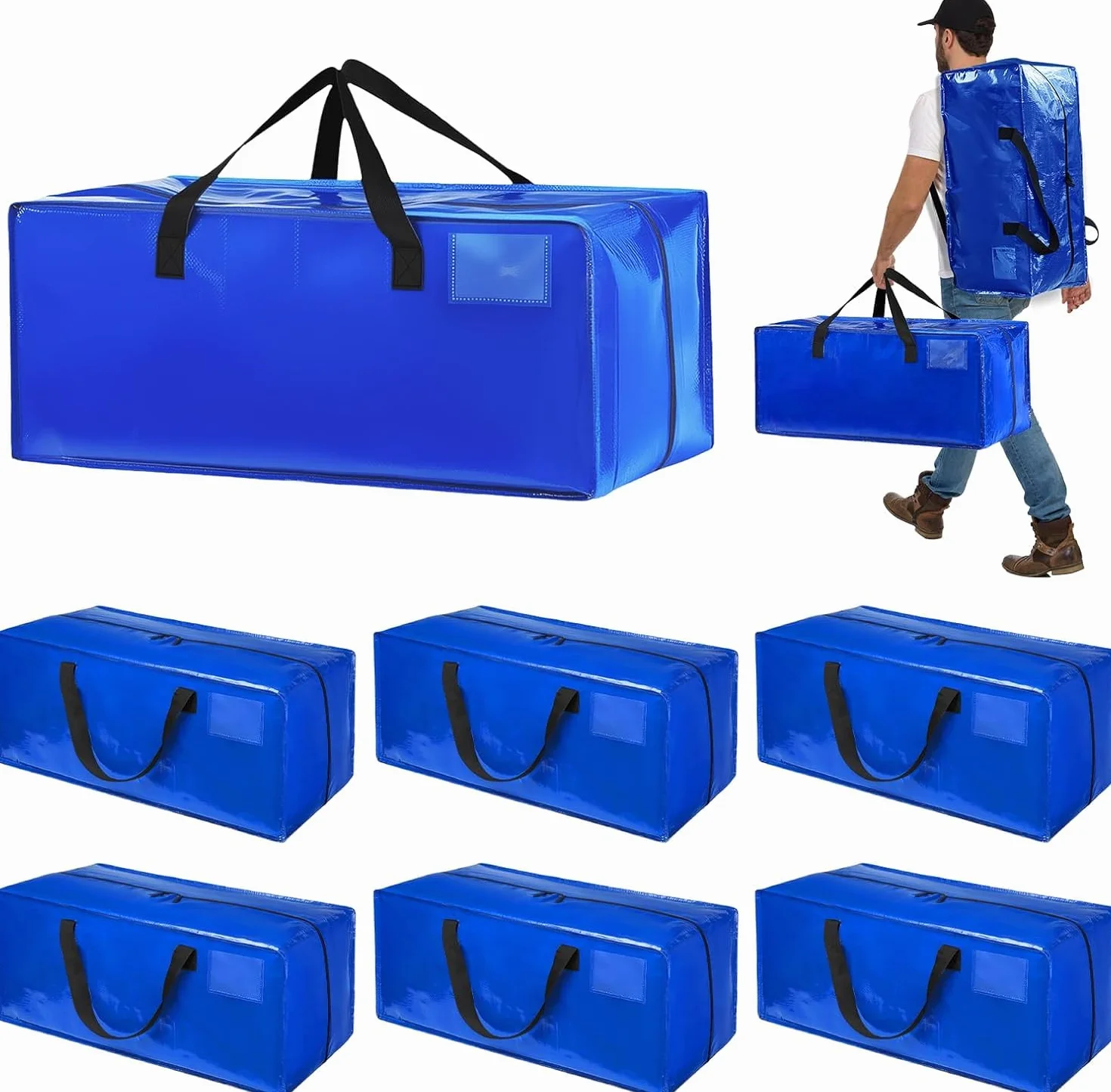 Bolsa Mudanza Grande 90L, Impermeable Bolsas de Mudanza con Correas de Mochila, Cremallera y Asas Resistentes, Bolsas de Almacenamiento Ahorrar Espacio, para Guardar Ropa y Embala