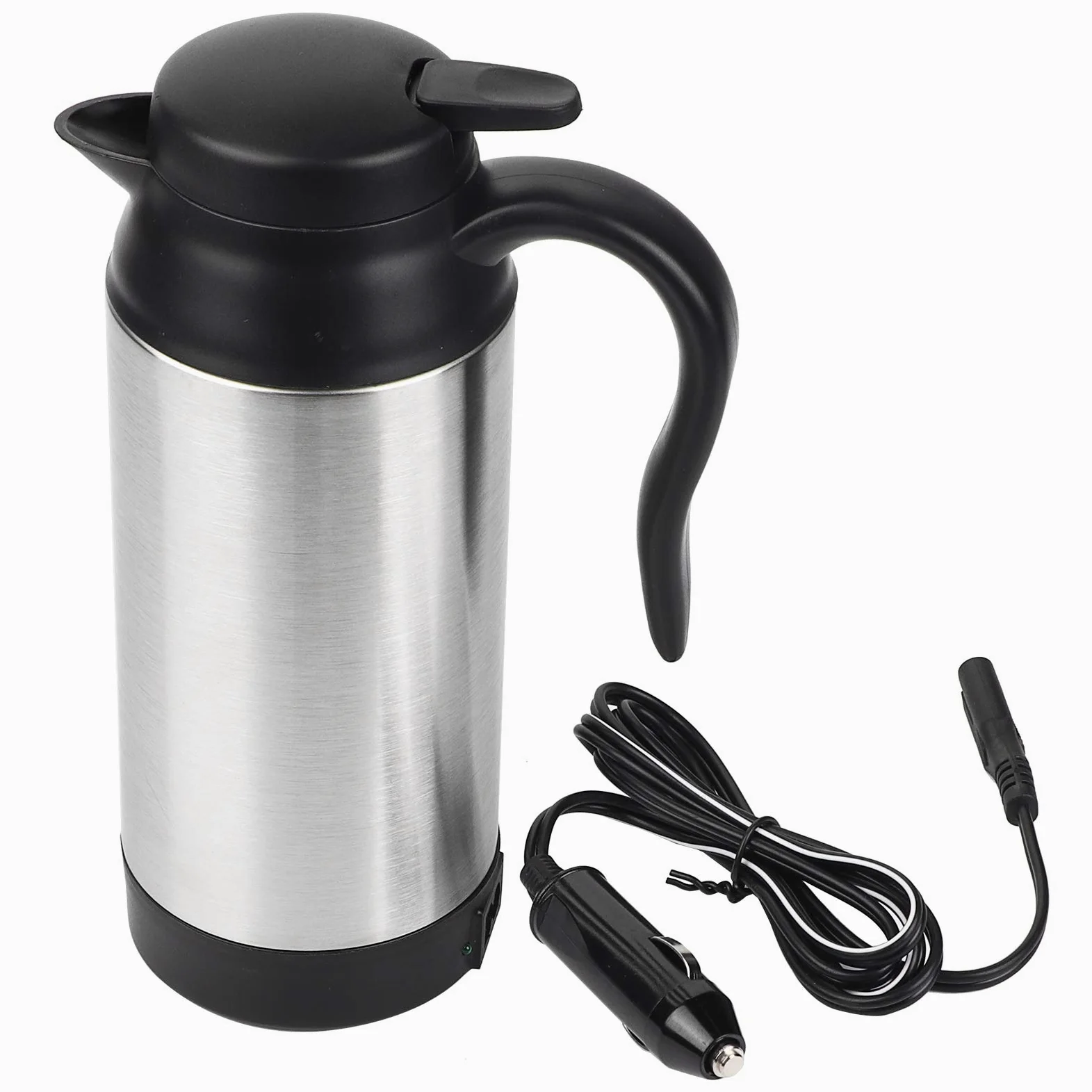 Tetera eléctrica de acero inoxidable de 750 ML para coche, reemplazo de té y café para termo, taza de calentamiento de agua, 12 V