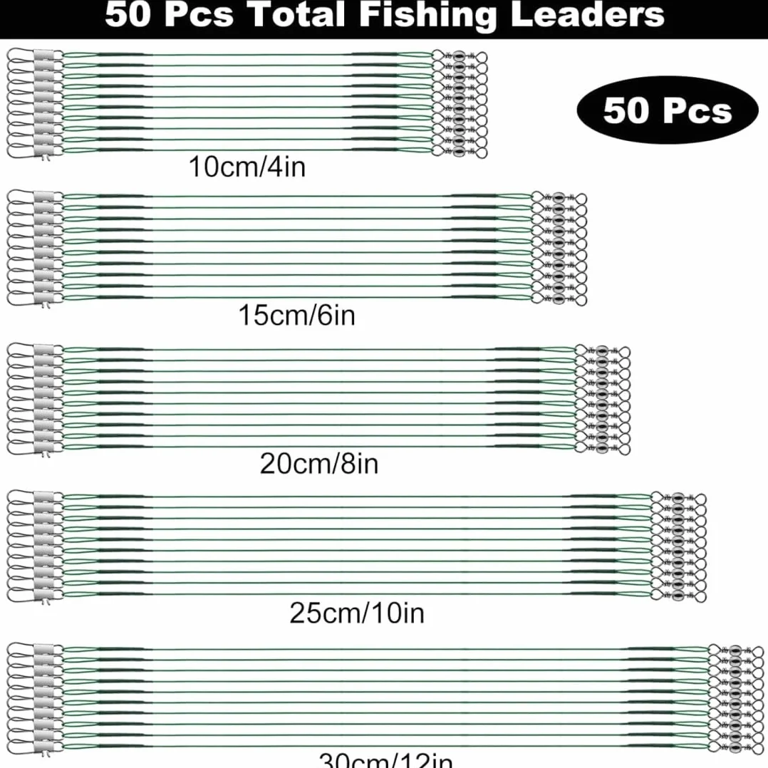 Anzuelos de pesca de acero inoxidable antimordedura 50 piezas 5 tamaños para lucio