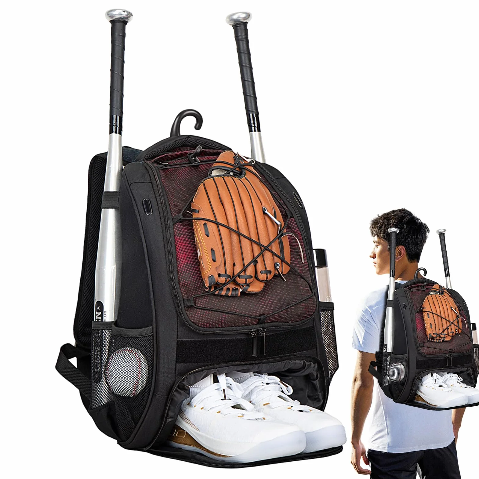 Bolsa de sóftbol y béisbol para niños, mochila con compartimento para zapatos, de gran capacidad
