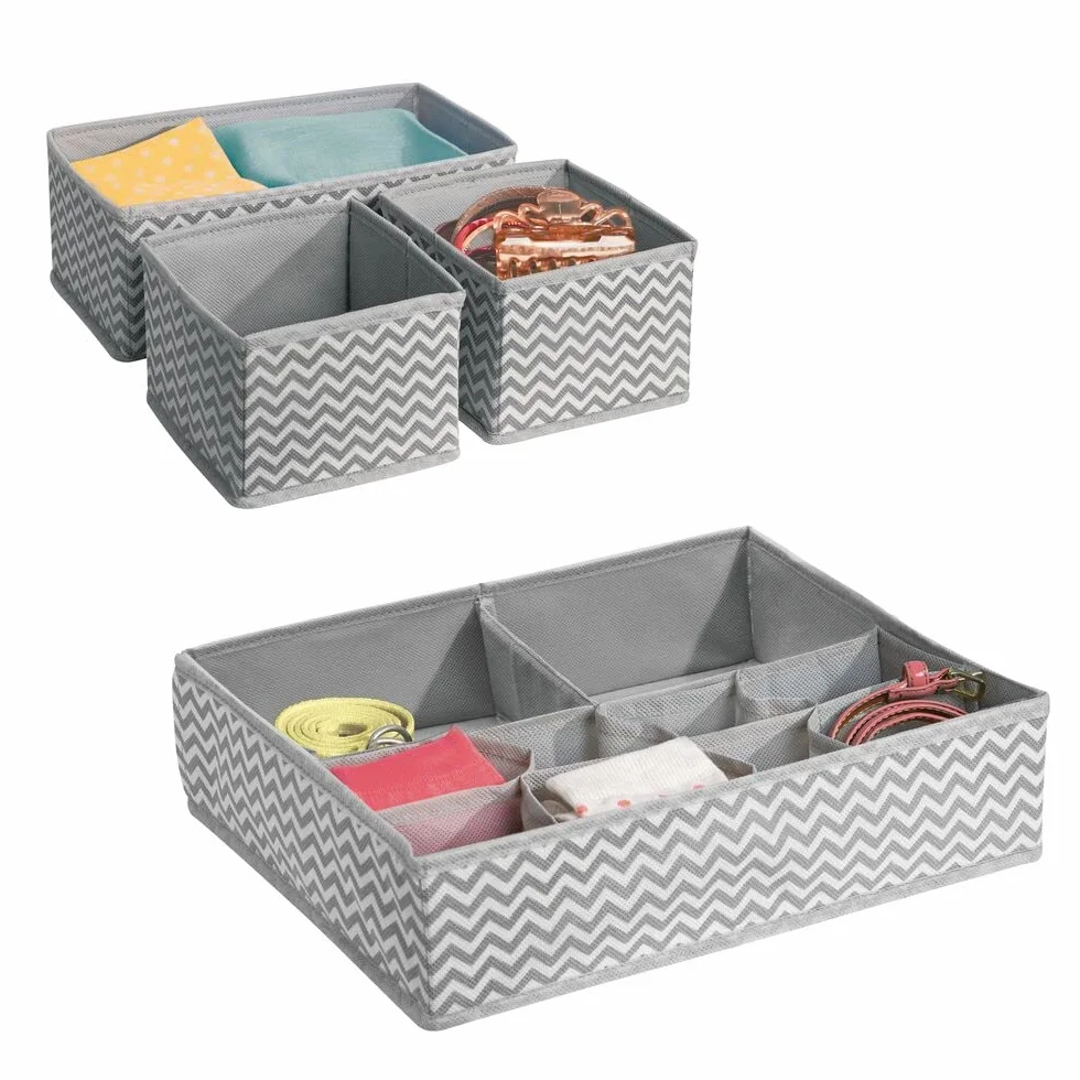 mDesign Caja de almacenamiento para armarios 3 formatos juego de 8