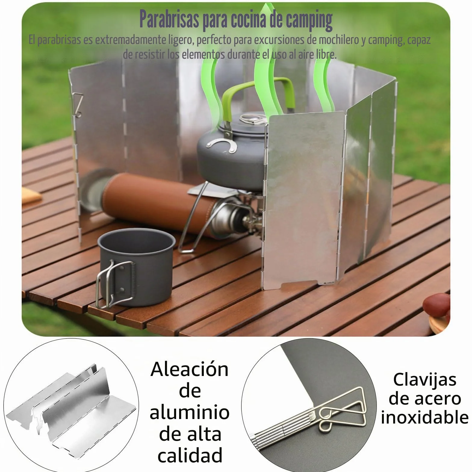 Cortavientos Plegable Cocina Camping Gas Accesorios Portátil