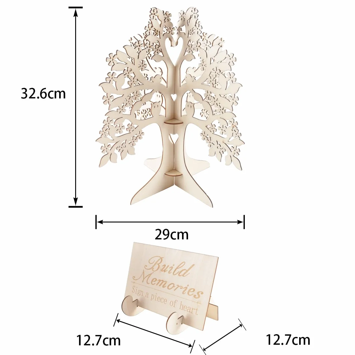 Ausi Libro de visitas de madera para árbol de deseos, juego de libro de visitas de boda para decoraciones de boda