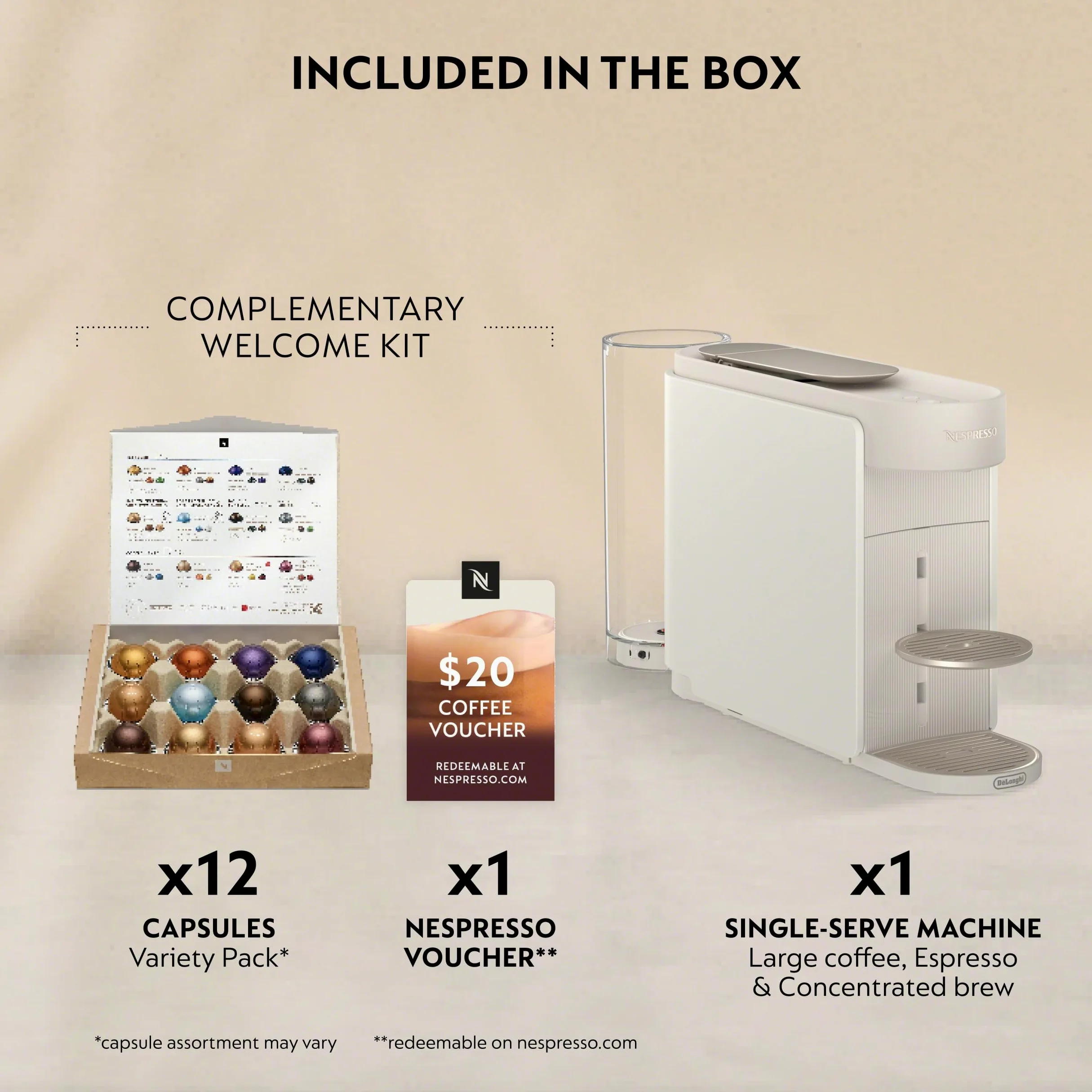 Nespresso DeLonghi Vertuo Up Máquina de café y café espresso Blanco