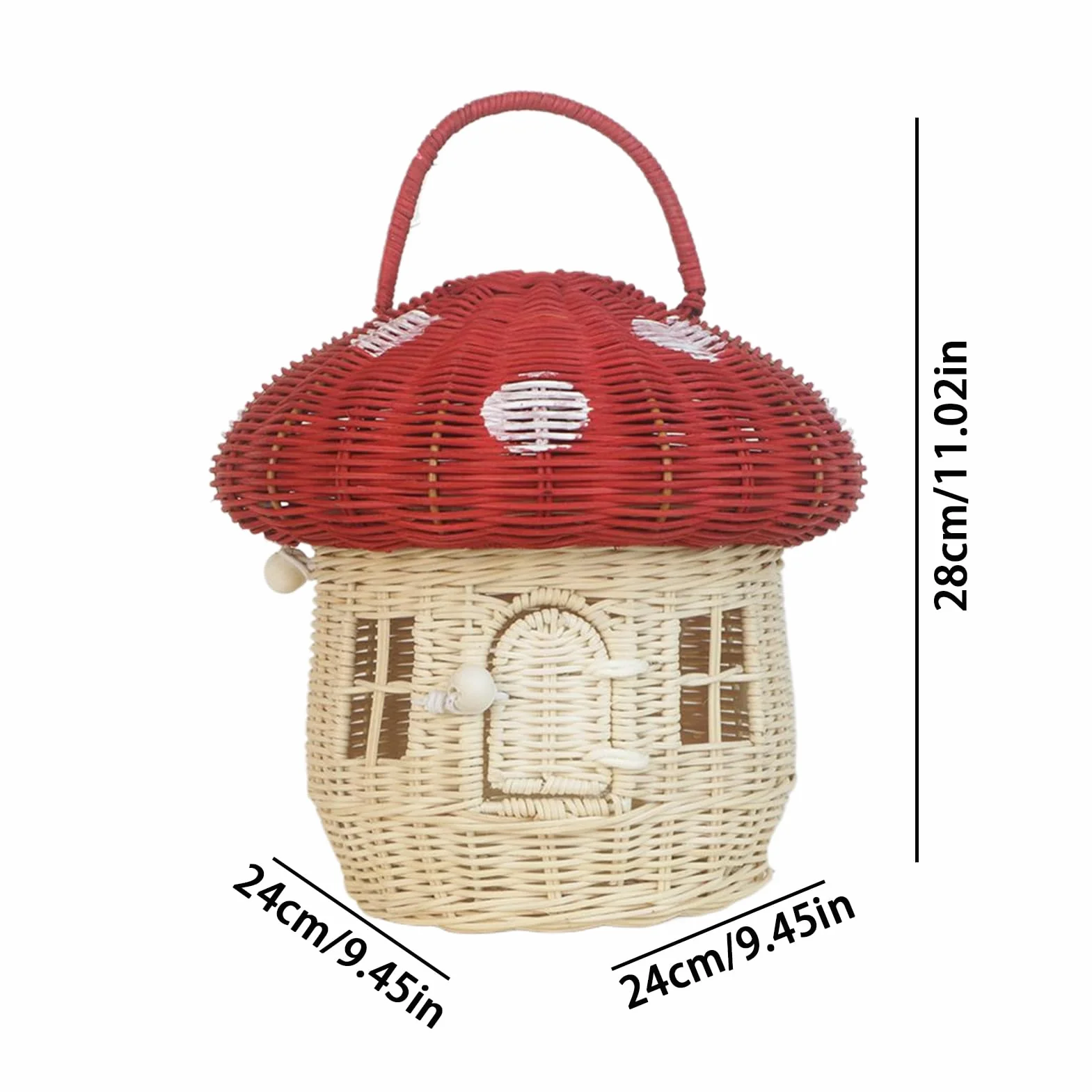 Cesta de Almacenamiento Rattán Hecho a Mano Decoración del Hogar | De Mimbre Para Escritorio Almacenamiento para Picnic Exterior Playa Cocina Sala Aperitivos Comida Juguetes Niños Adultos