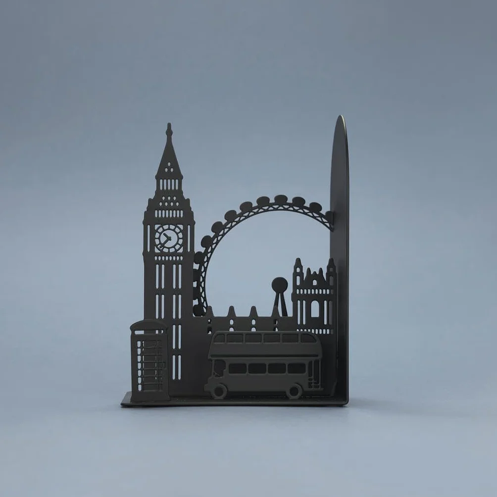 Balvi Sujetalibros London Color Negro Resistente y Antideslizante Metal