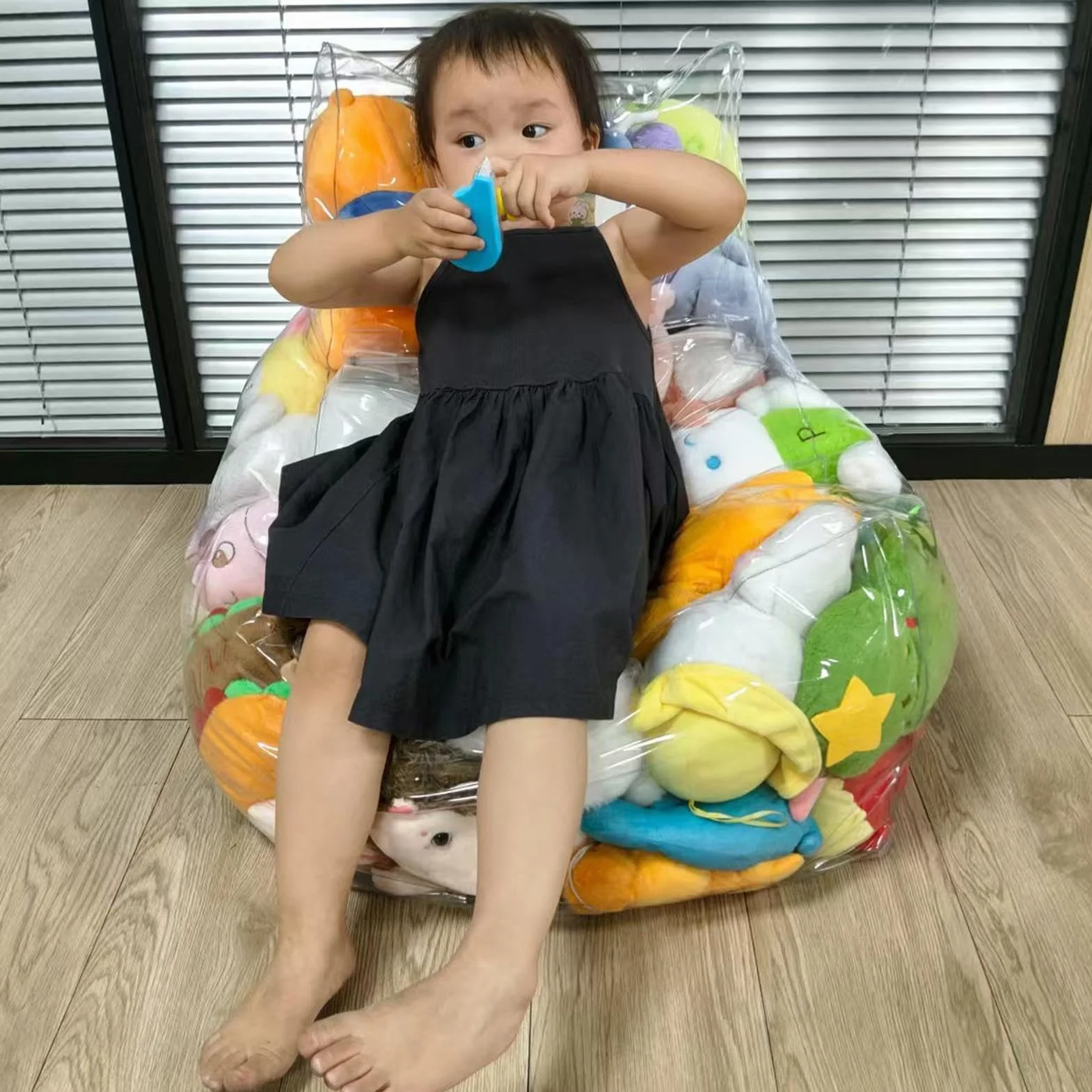 Saco De Almacenamiento Para Peluches,Funda de Sofá Puff Grande Transparente para Niños - Funda Impermeable de Peluche para Sofá Cama Dormitorio Decoración Relax Lectura Juegos