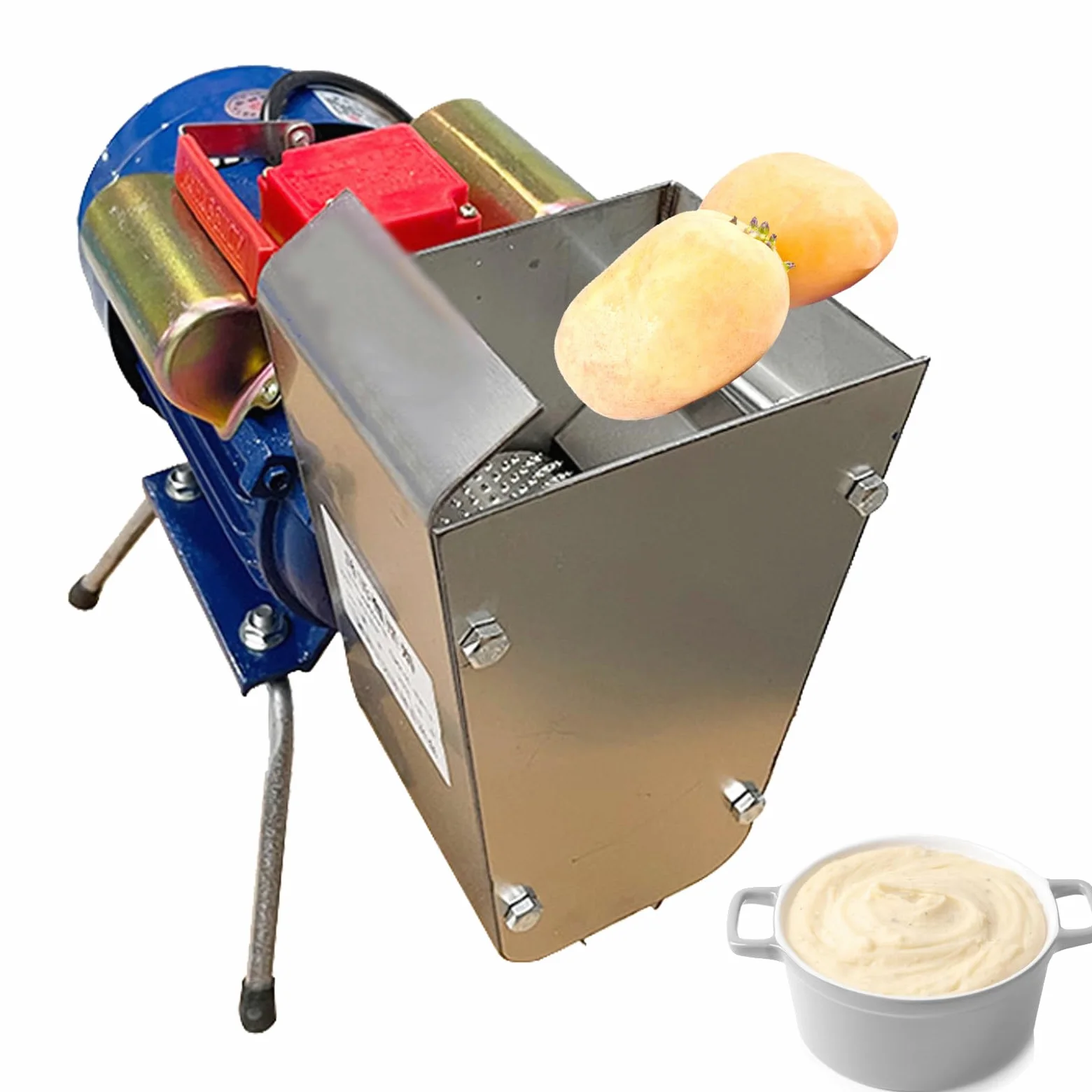 Machacador de Patatas eléctrico y prensador de Patatas, Herramienta multifunción de Cocina, batidor con Rueda de molienda, para Hacer puré de Patatas y Verduras, máquina para Hacer Sopa