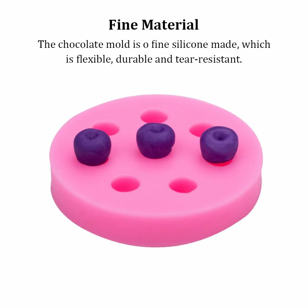 Juego de 10 moldes de silicona para chocolate, portátiles, de repuesto, con forma de fruta, para pasteles, galletas, pastelería, hogar, panadería, frambuesa