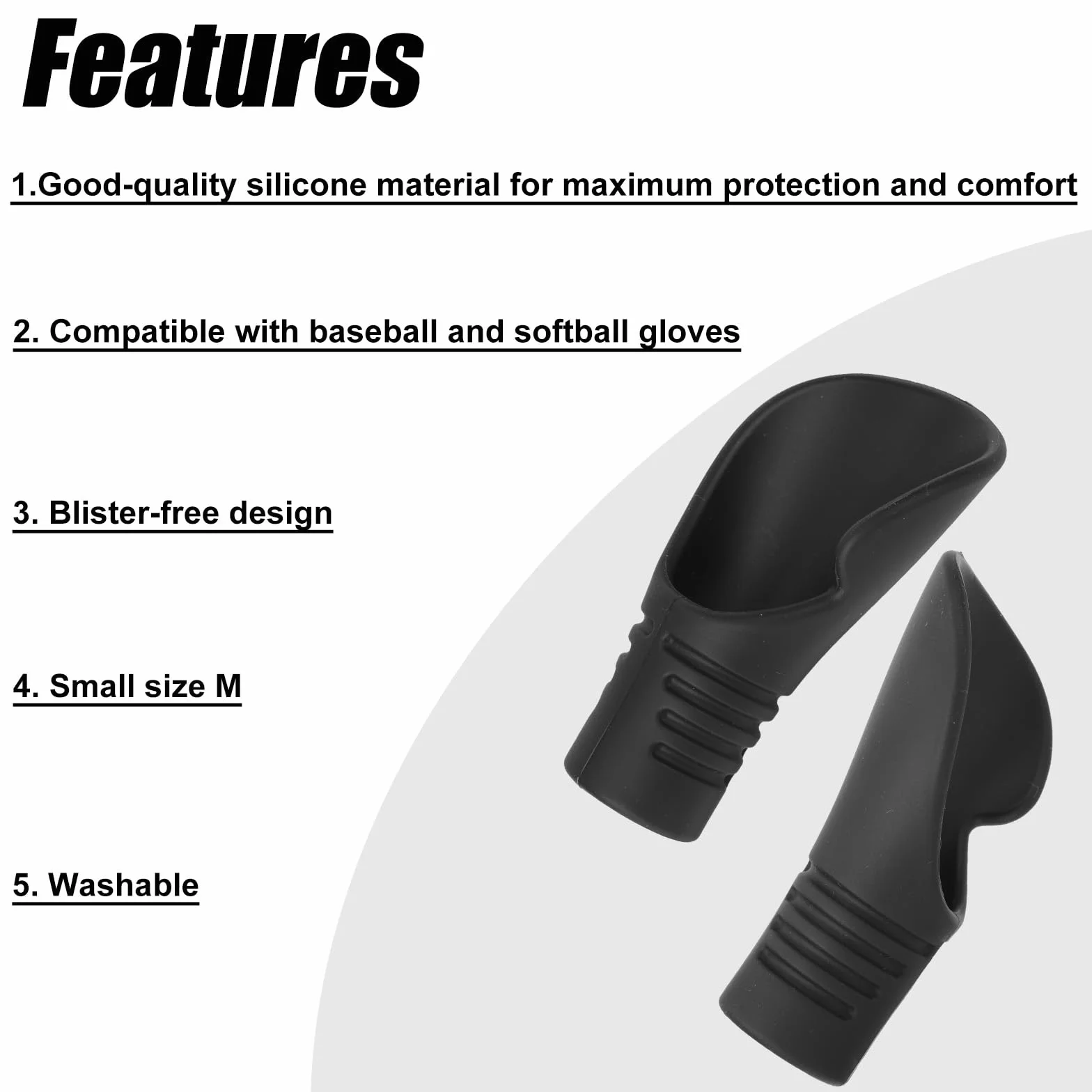 Protector de Pulgar para Receptor de Béisbol y Sóftbol, Protector Silicona para Entrenamiento Recepción Pulgar (Talla M)