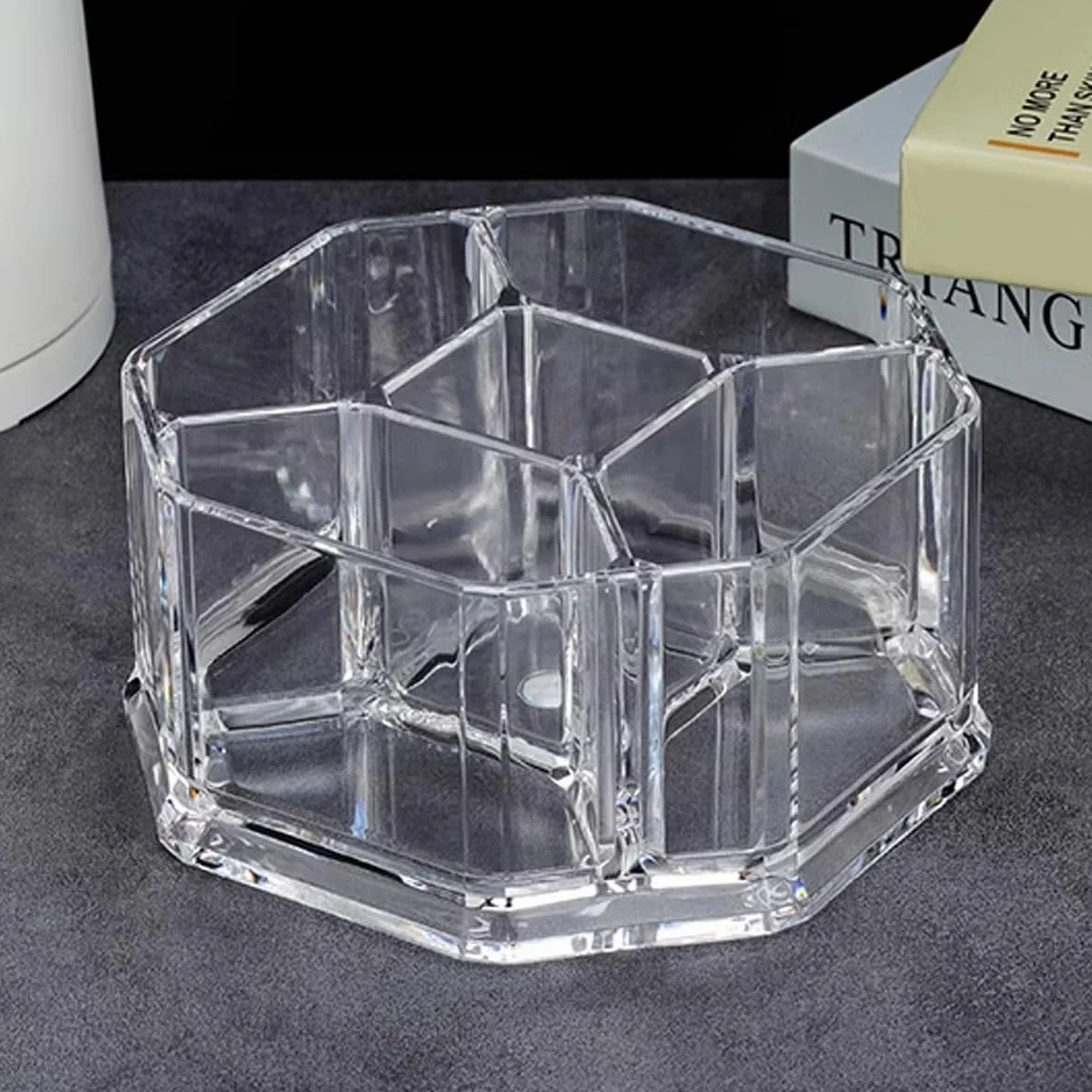 Acrílico soporte para bolsas de té, café y azúcar cajas de almacenamiento de bolsa caso habitaciones, acrílico, transparente, L16*W16*H8cm- 5 compartimento YTBH-002