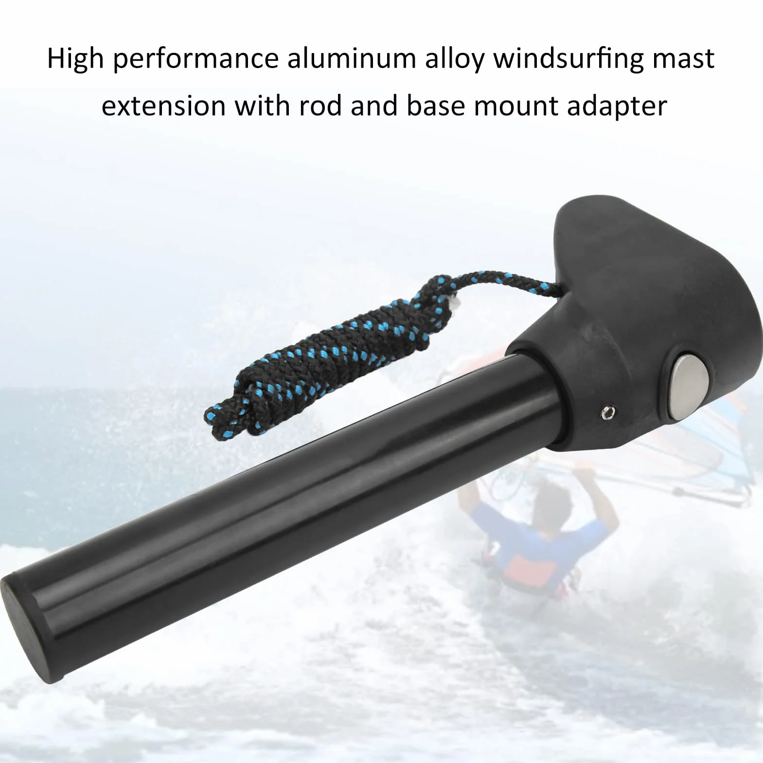 Varilla de Extensi¨®n de Windsurf, Adaptador de Montaje de Base de Varilla de Extensi¨®n de Windsurf de Aleaci¨®n de Aluminio con Cuerda para Deportes de Windsurf