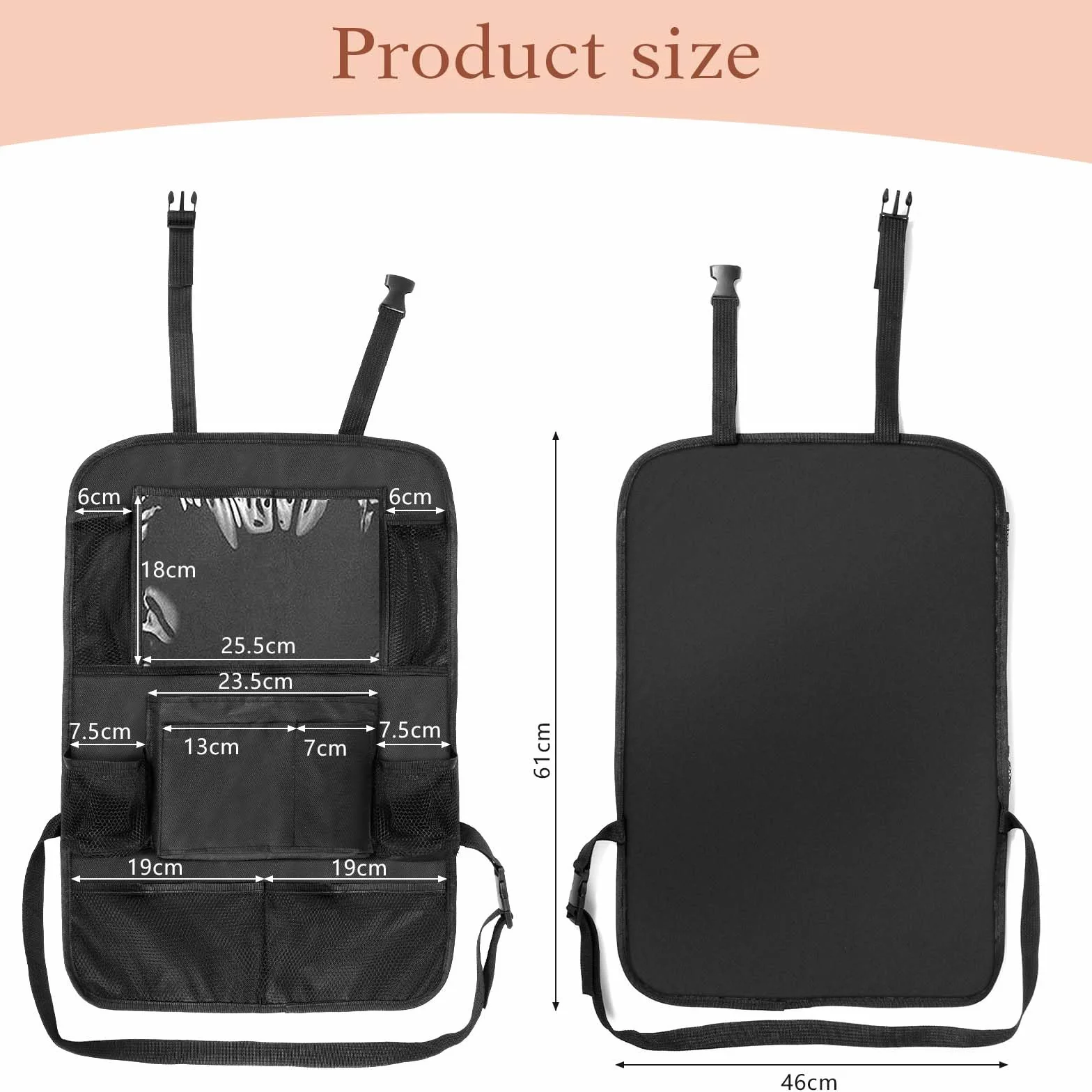 Diboniur Organizador Asiento Coche, Protectores de Asiento para Coche con 10 Bolsillos, Organizador Asiento Trasero Niños para Tablet iPad de 9.7'' y 10.5'' para Juguetes Libros