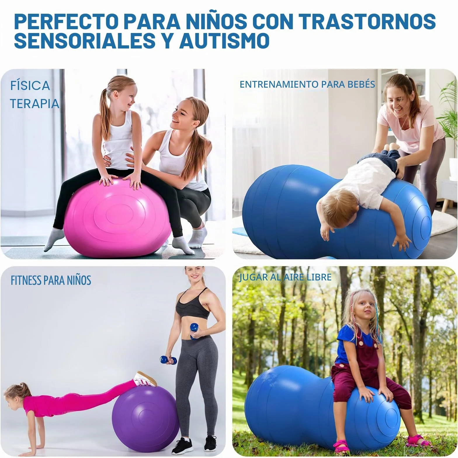 DASKING Pelota Pilates Cacahuete 45x90cm Antideflagrante Balon Yoga con Bomba Aire Peanut Ball para Embarazadas Niños Entrenamiento Equilibrio