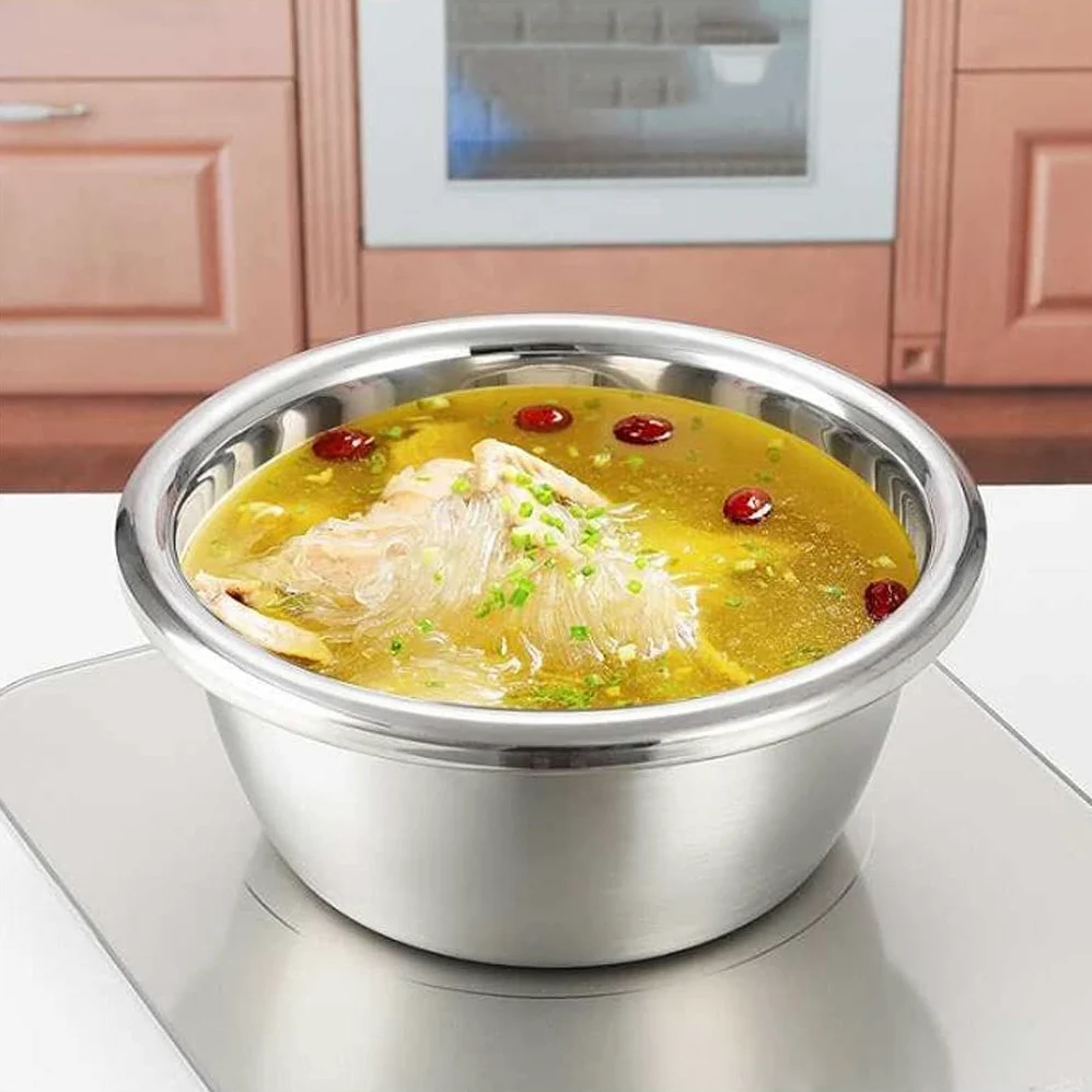 Cuencos para Mezclar de Acero Inoxidable, Cuenco para Sopa, Juego de 8 Piezas para Ahorrar Espacio, Almacenamiento para cocinar Alimentos en el hogar, el refrigerador y la Cocina