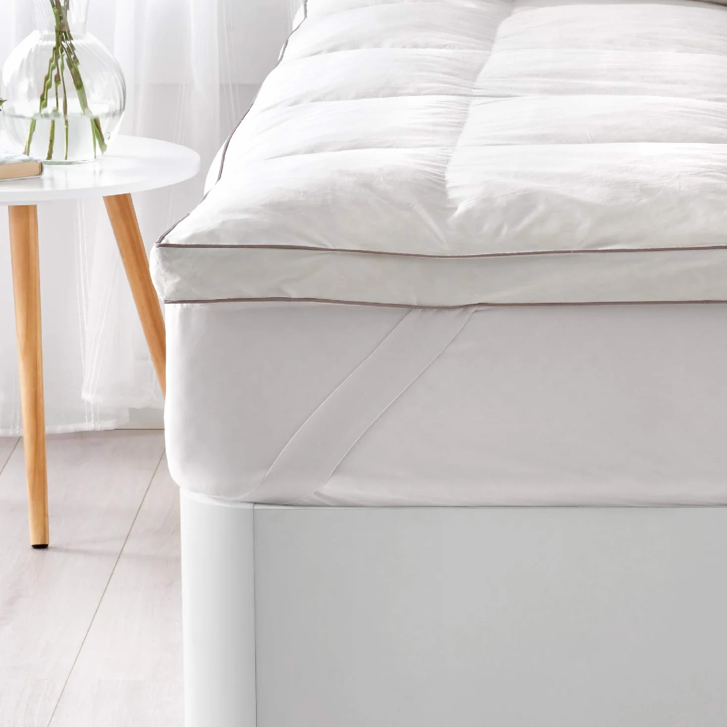 What the Sleep - Topper de Plumas 90x200 cm - Sensación Nube - Sobrecolchón Grosor 5 cm, Pluma 100%, Transpirable Gran Acogida, Extrasuave, Cubrecolchón