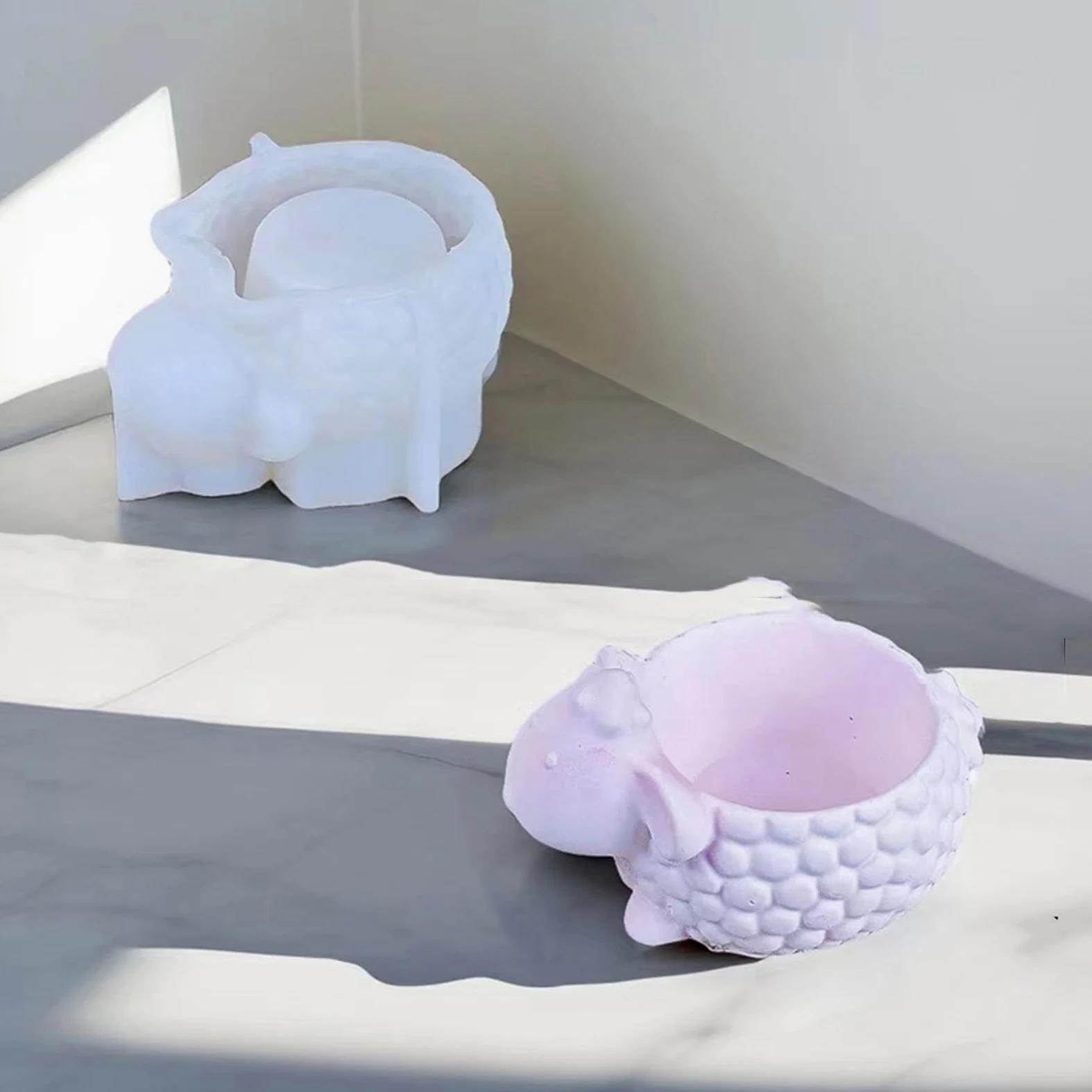 Moldes de silicona hechos a mano para macetas, moldes de silicona con forma de animal, ideales para macetas de flores