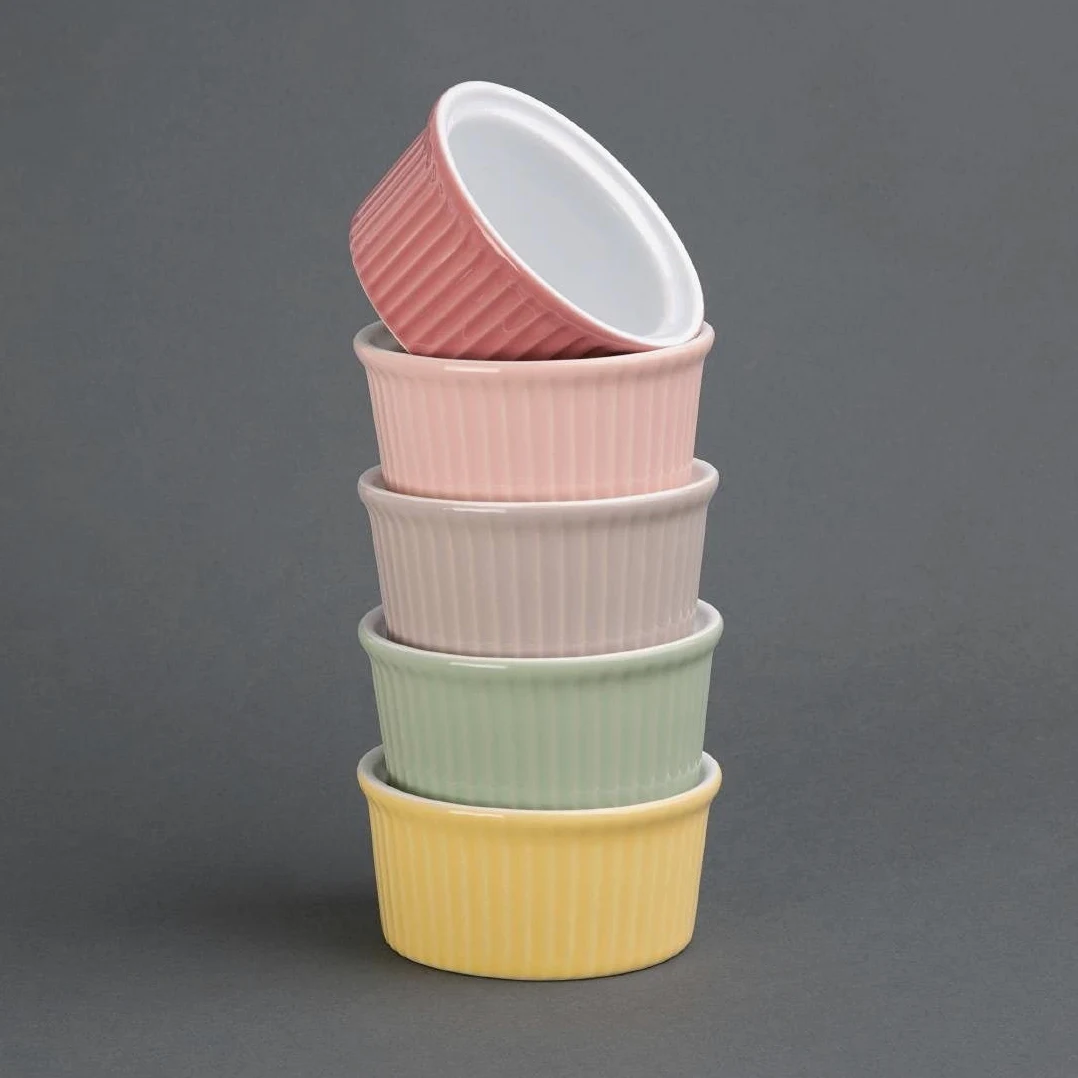 Olympia Ramequín de colores rojo, 90 mm x 42 mm, 3 1/2 145 ml, 12 unidades