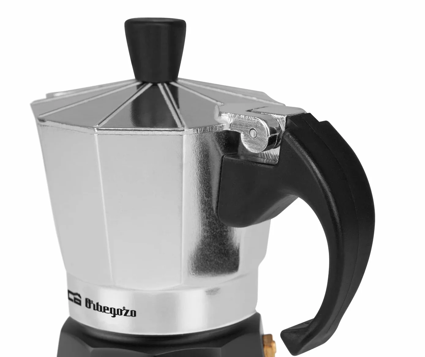 Orbegozo KFM 230, Cafetera Italiana, 2 tazas, apta para cocina de gas, vitrocerámica y electrica, aluminio, color negro y silver